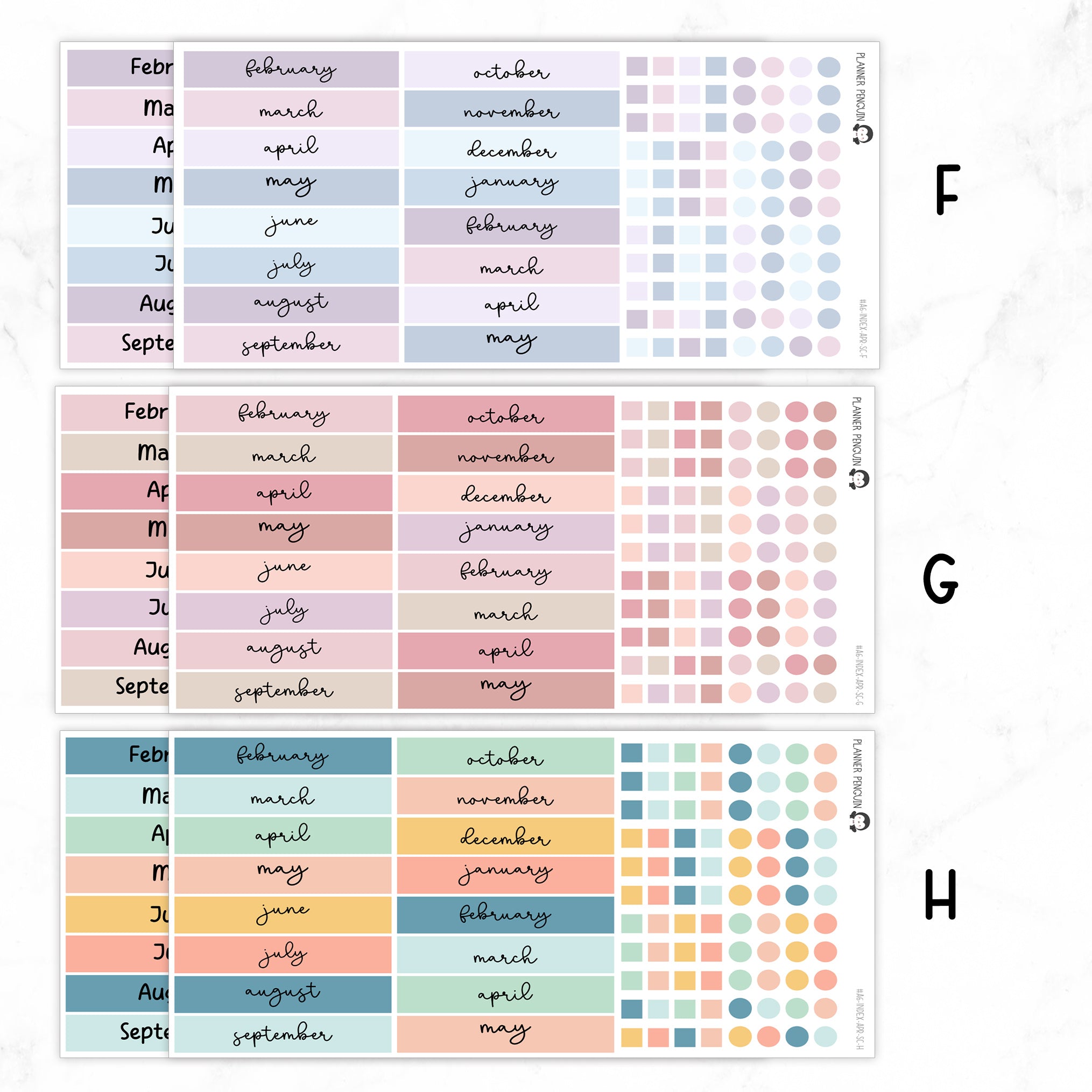 Hobonichi A6 Original Yearly Index Stickers// #A6-INDEX