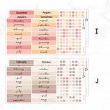 Hobonichi A6 Original Yearly Index Stickers// #A6-INDEX