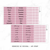 Hobonichi A6 Original Yearly Index Stickers // #A6-INDEX-COLOR-APR