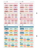 2027 Hobonichi A6 Original Japanese SUNDAY START Yearly view Stickers// #A6-SUNDAY-ROUND
