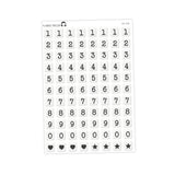 Jumbo Square Bead Number Stickers - Junk journal Alphabet | Scrapbook