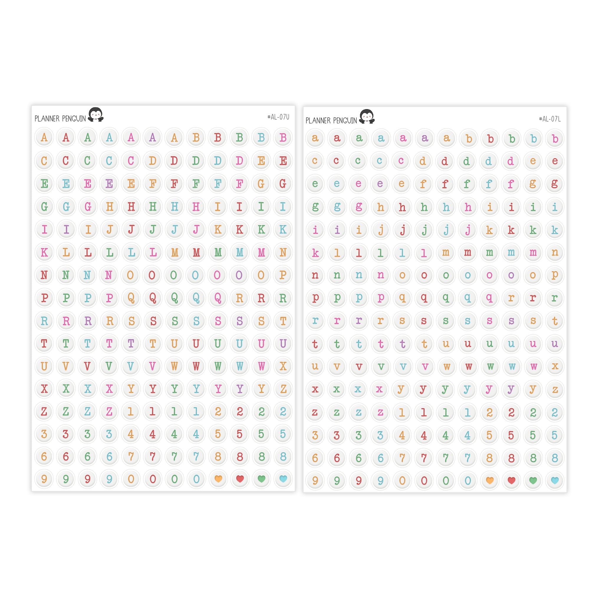 Letter Bead Colorful Alphabet Stickers