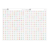 Square Letter Bead Colorful Alphabet Stickers