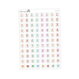 Jumbo Square Bead Colorful Number Stickers - Junk journal Alphabet | Scrapbook