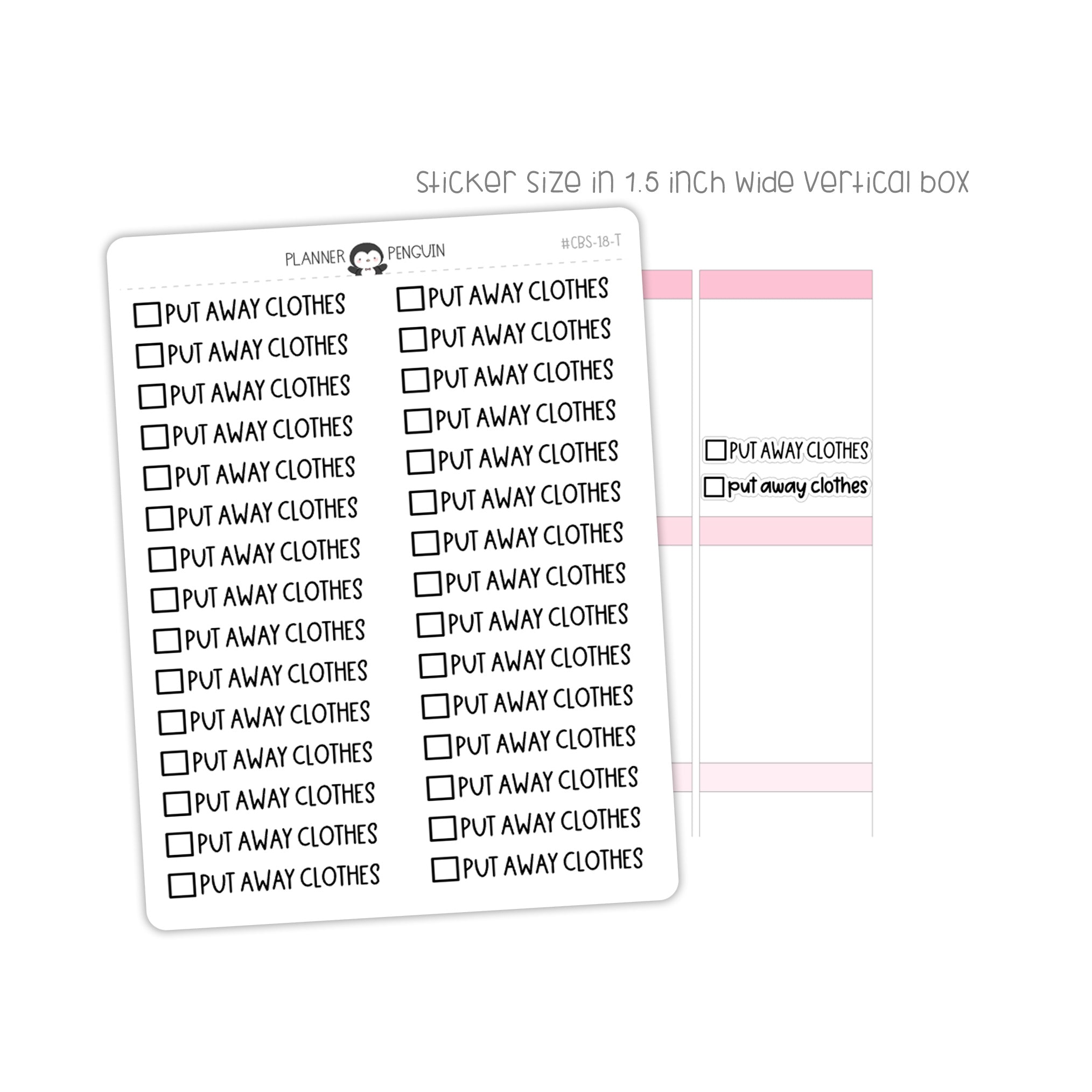 Put Away Clothes Checkbox Text Stickers