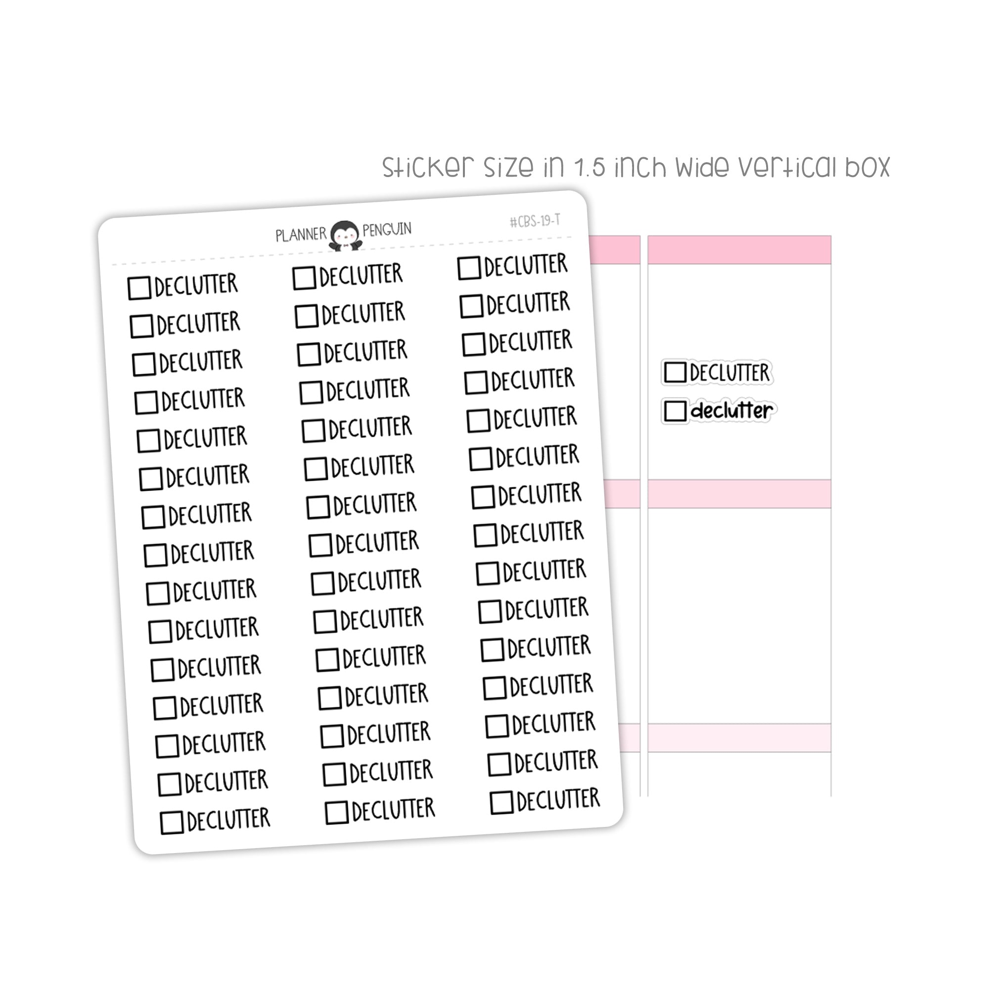 Declutter Checkbox Text Stickers