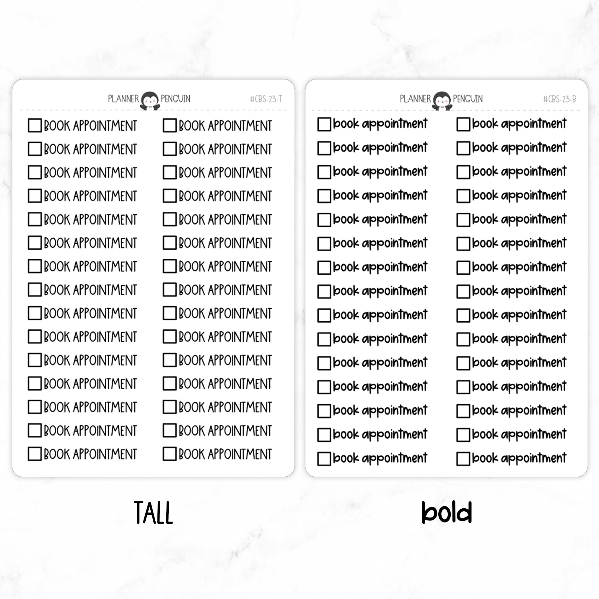 Book Appointment Checkbox Text Stickers