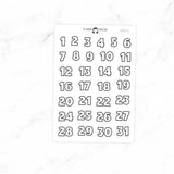 Date Number Stickers DATES-03