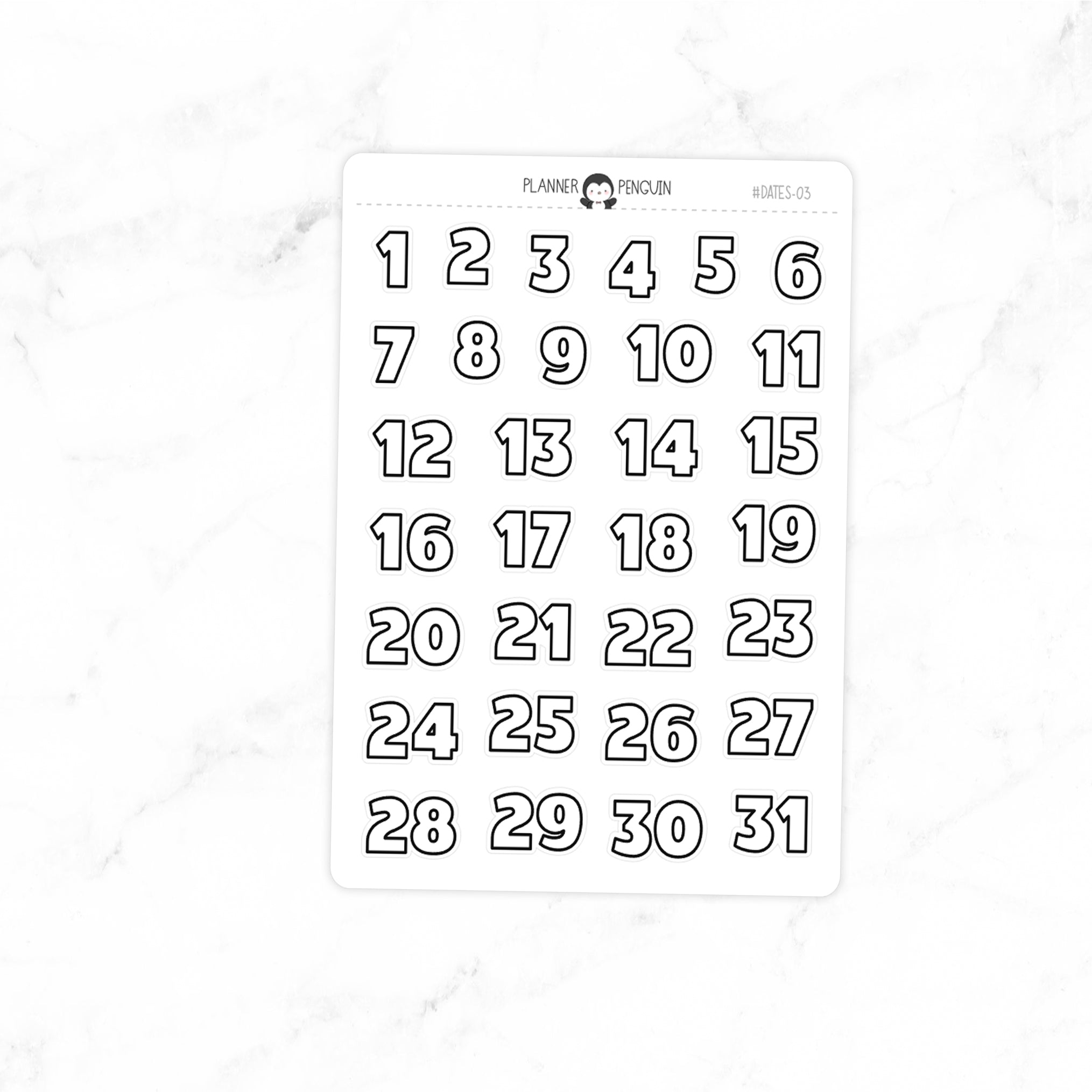 Date Number Stickers DATES-03