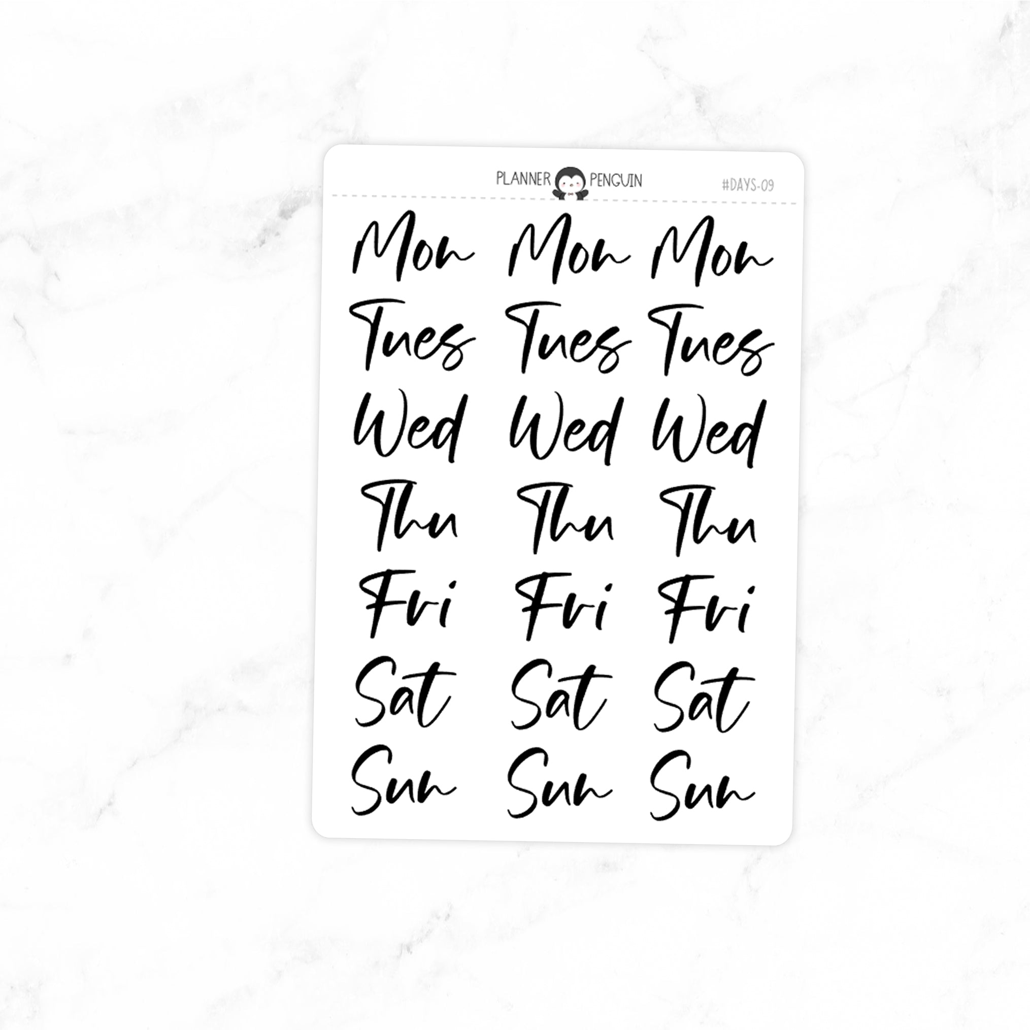 Days of the Week Stickers DAYS-09