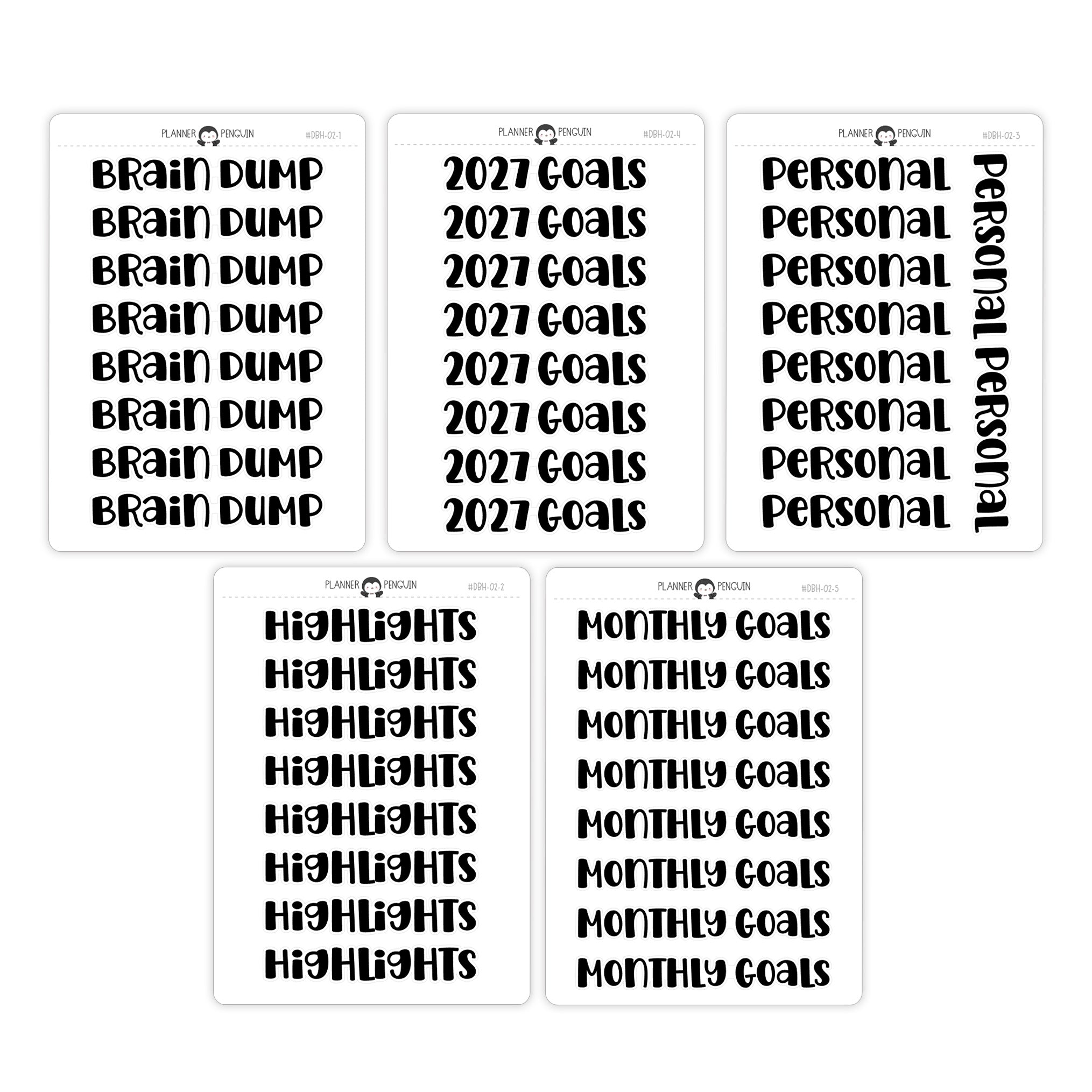 Header Script Stickers | Dashboard text stickers | Script Planner Sticker | DBH-02