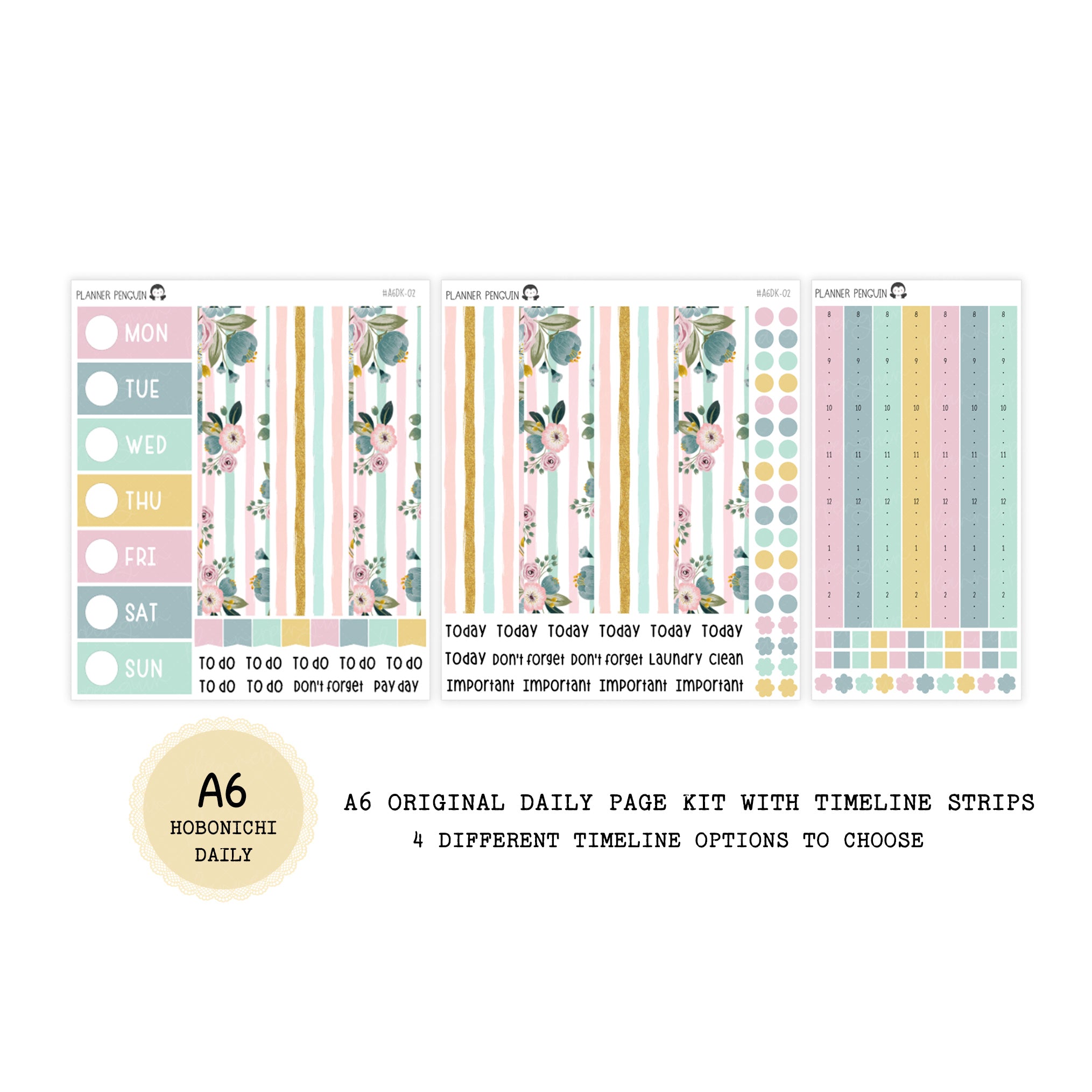 Spring Blooms - Daily Kit - Hobonichi Cousin A5 , A6 original Techo
