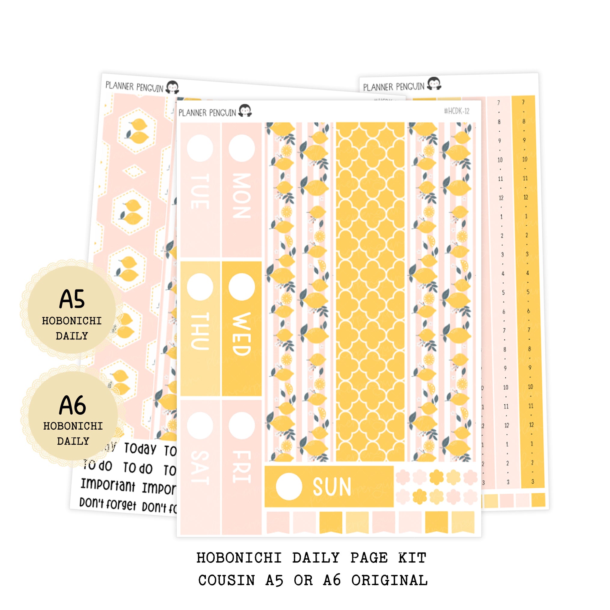 Pink Lemonade - Daily Kit - Hobonichi Cousin A5 , A6 original Techo