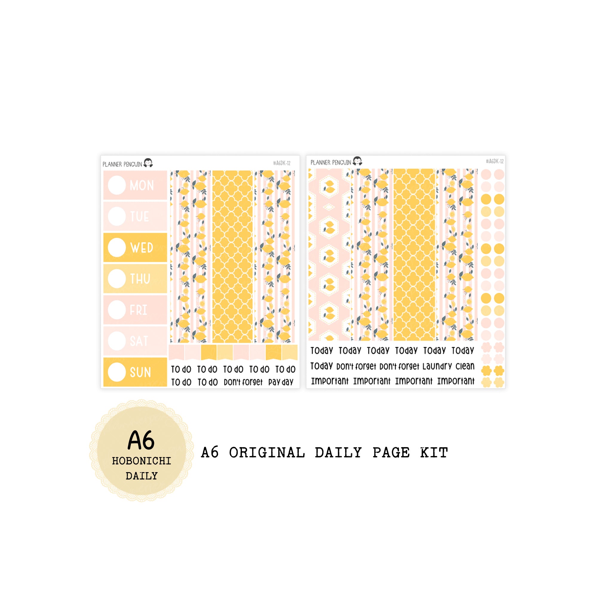 Pink Lemonade - Daily Kit - Hobonichi Cousin A5 , A6 original Techo