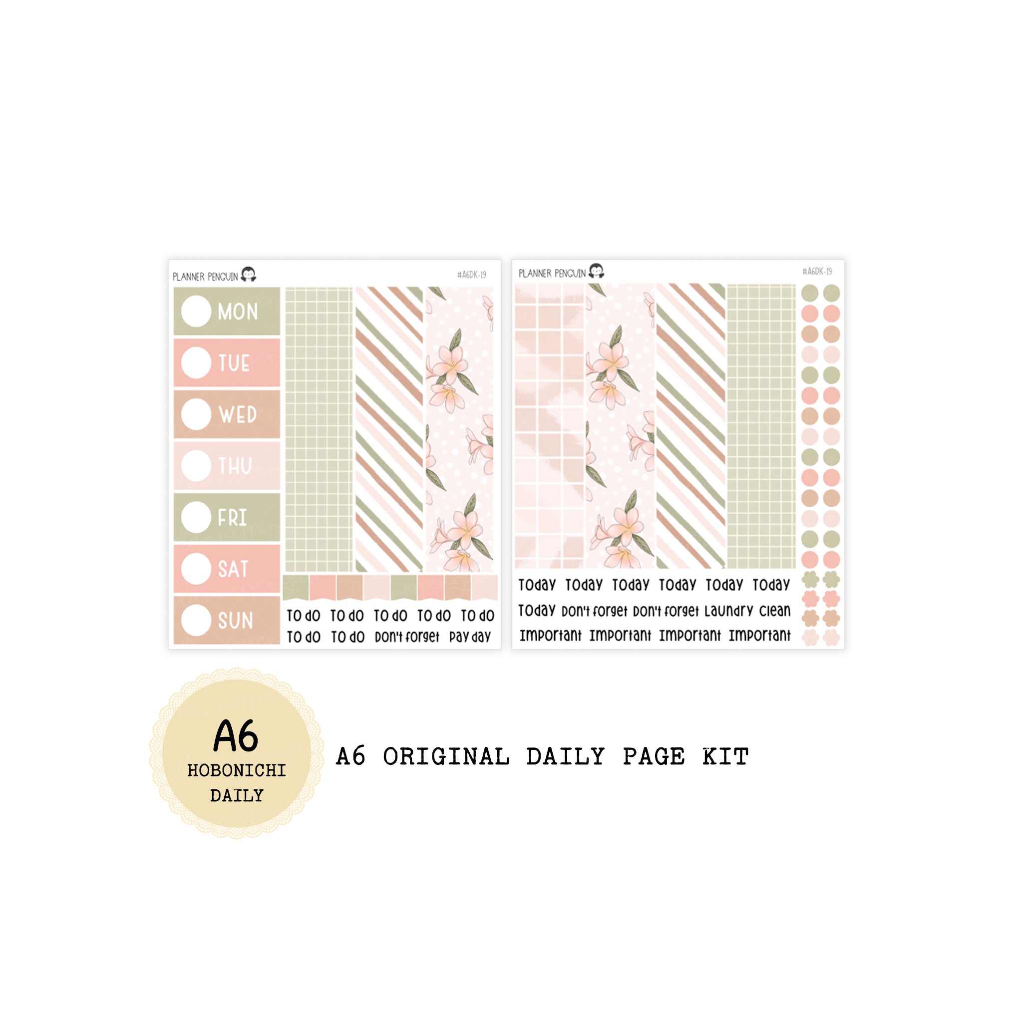 Summer Vibes - Daily Kit - Hobonichi Cousin A5 , A6 original Techo