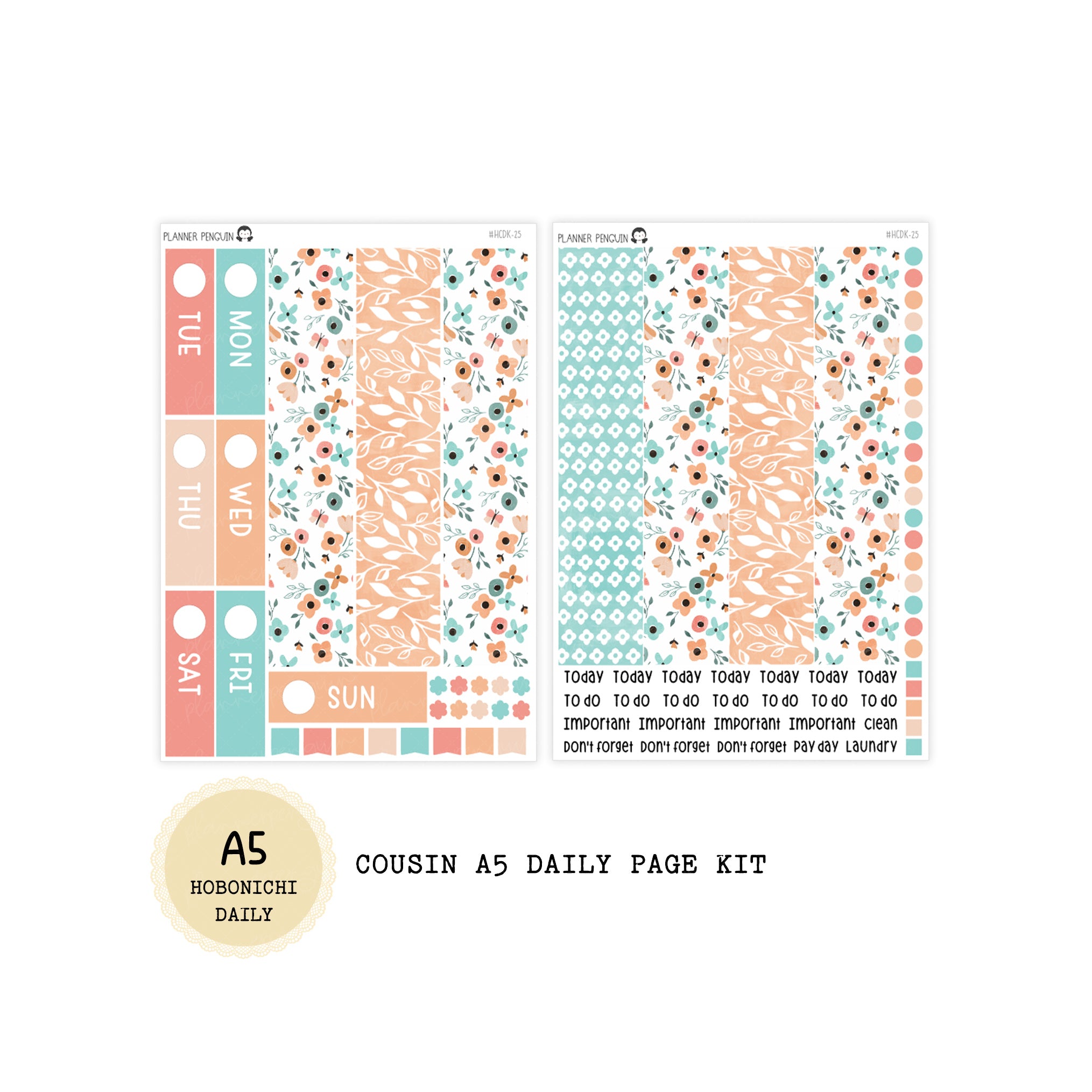 Joy - Daily Kit - Hobonichi Cousin A5 , A6 original Techo