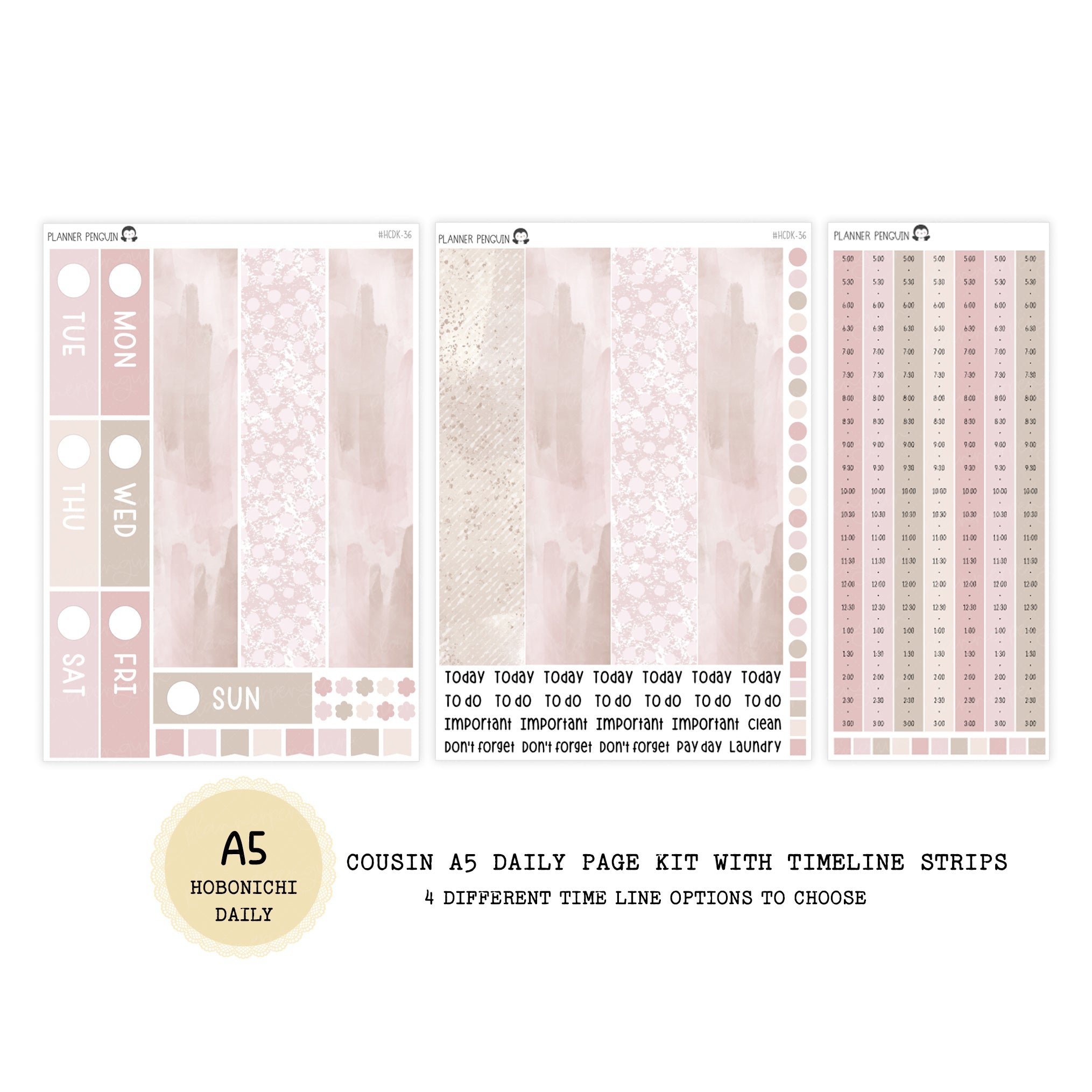 Boss - Daily Kit - Hobonichi Cousin A5 , A6 original Techo