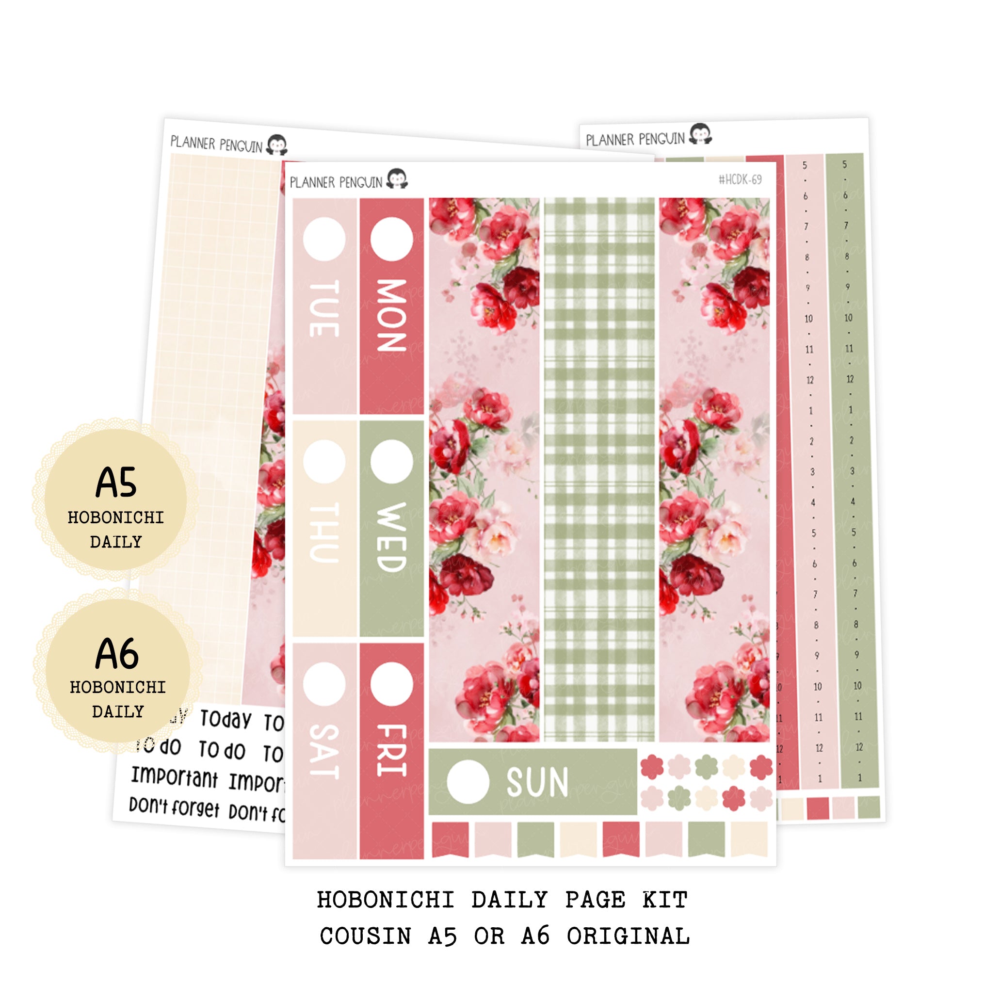 Sweet Summer - Daily Kit - Hobonichi Cousin A5 , A6 orginial Techo // #DK-69