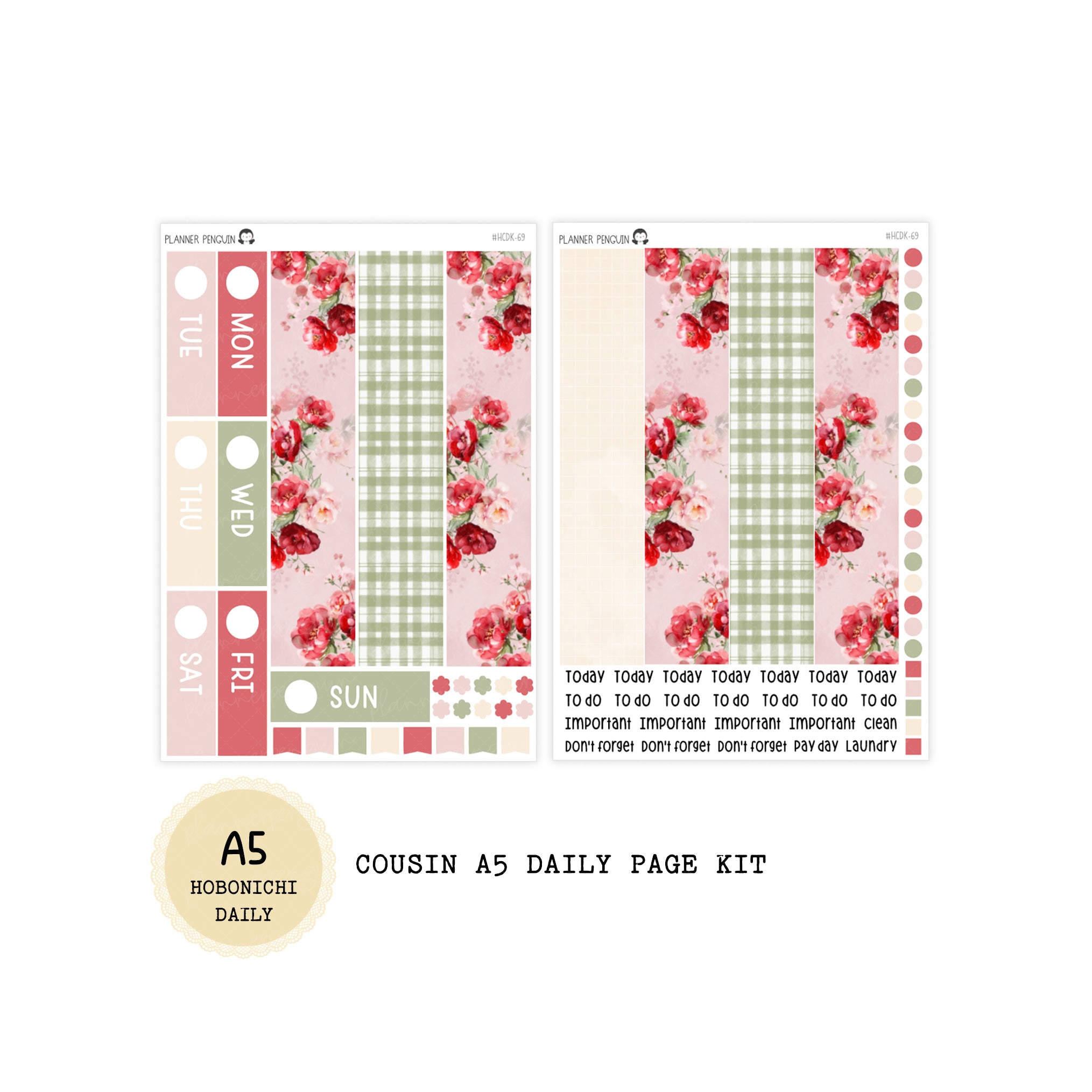 Sweet Summer - Daily Kit - Hobonichi Cousin A5 , A6 orginial Techo // #DK-69
