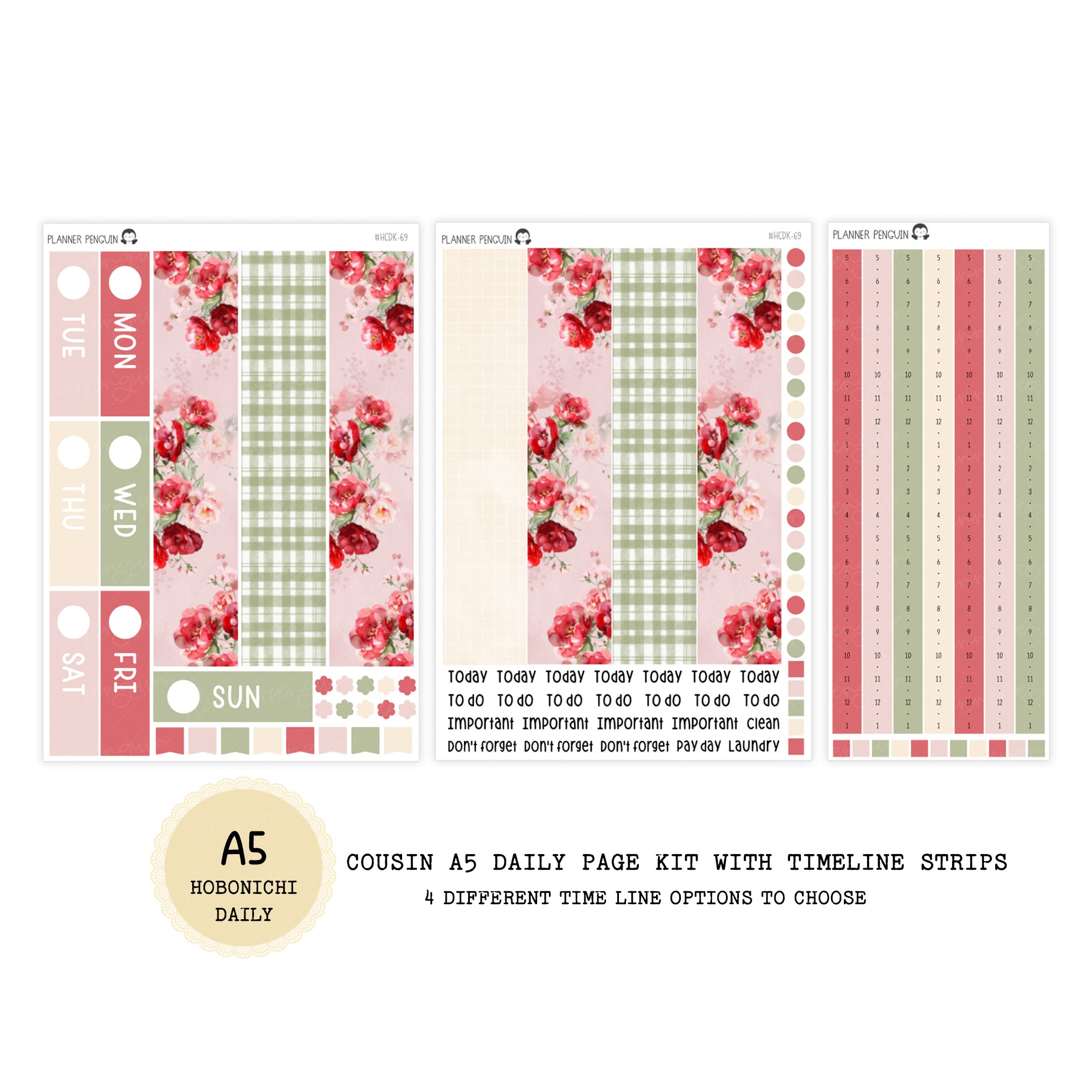 Sweet Summer - Daily Kit - Hobonichi Cousin A5 , A6 orginial Techo // #DK-69