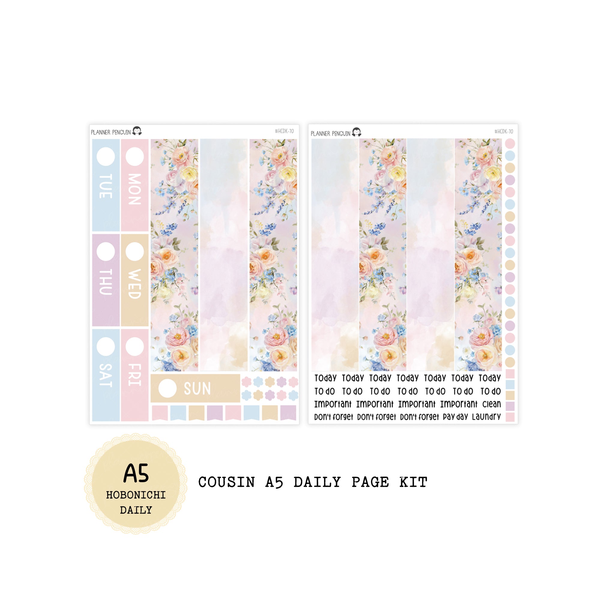 Ice Cream - Daily Kit - Hobonichi Cousin A5 , A6 original Techo