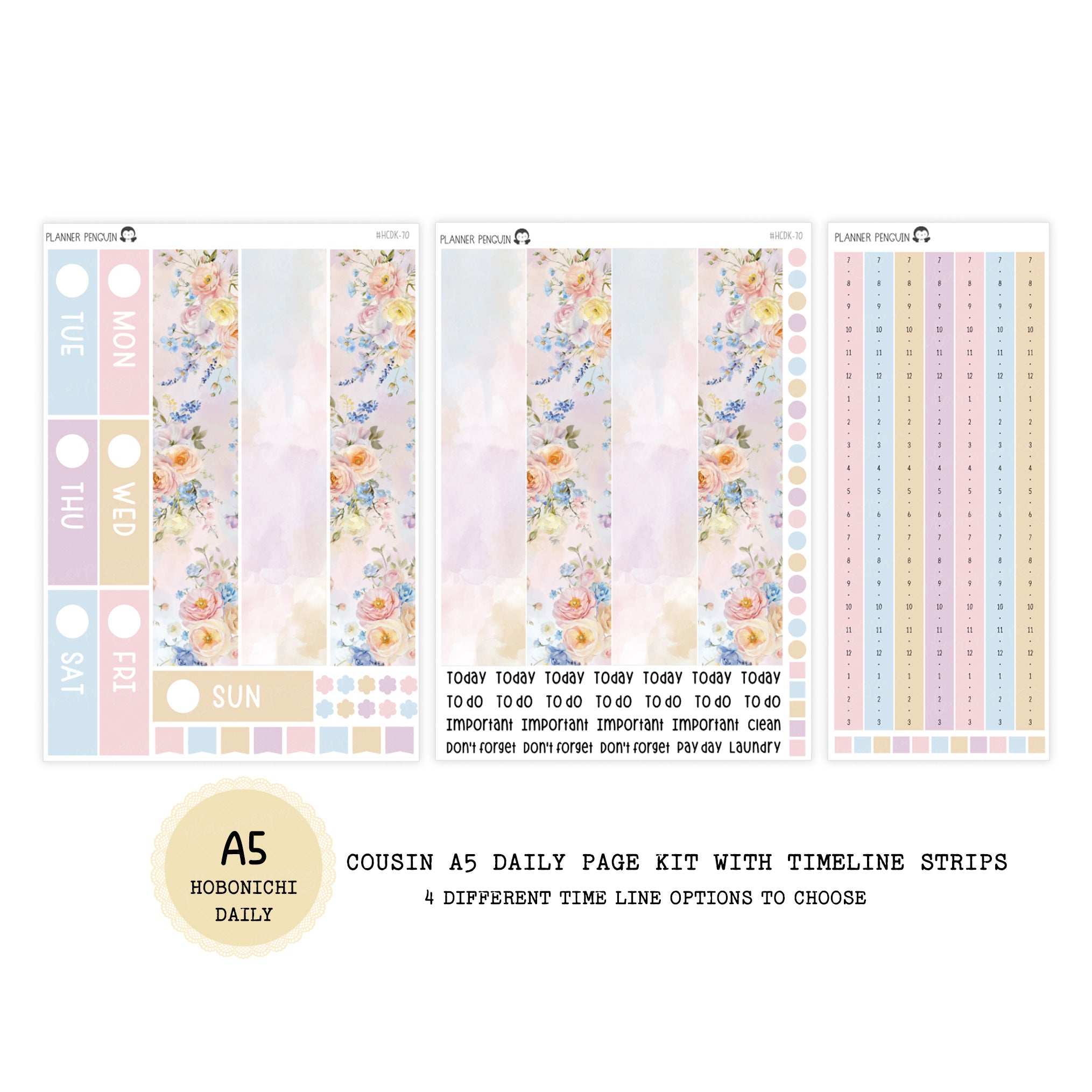 Ice Cream - Daily Kit - Hobonichi Cousin A5 , A6 original Techo