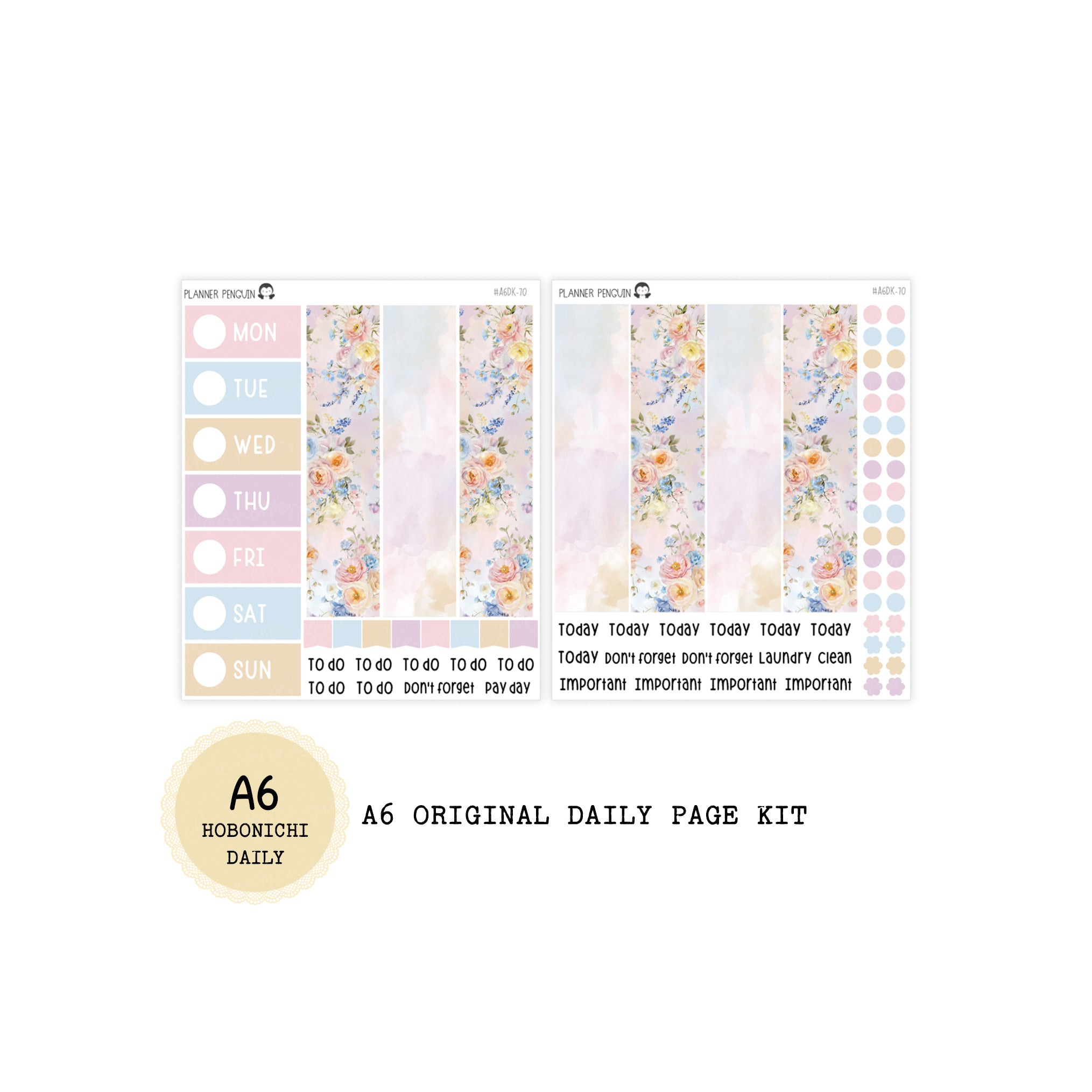 Ice Cream - Daily Kit - Hobonichi Cousin A5 , A6 original Techo