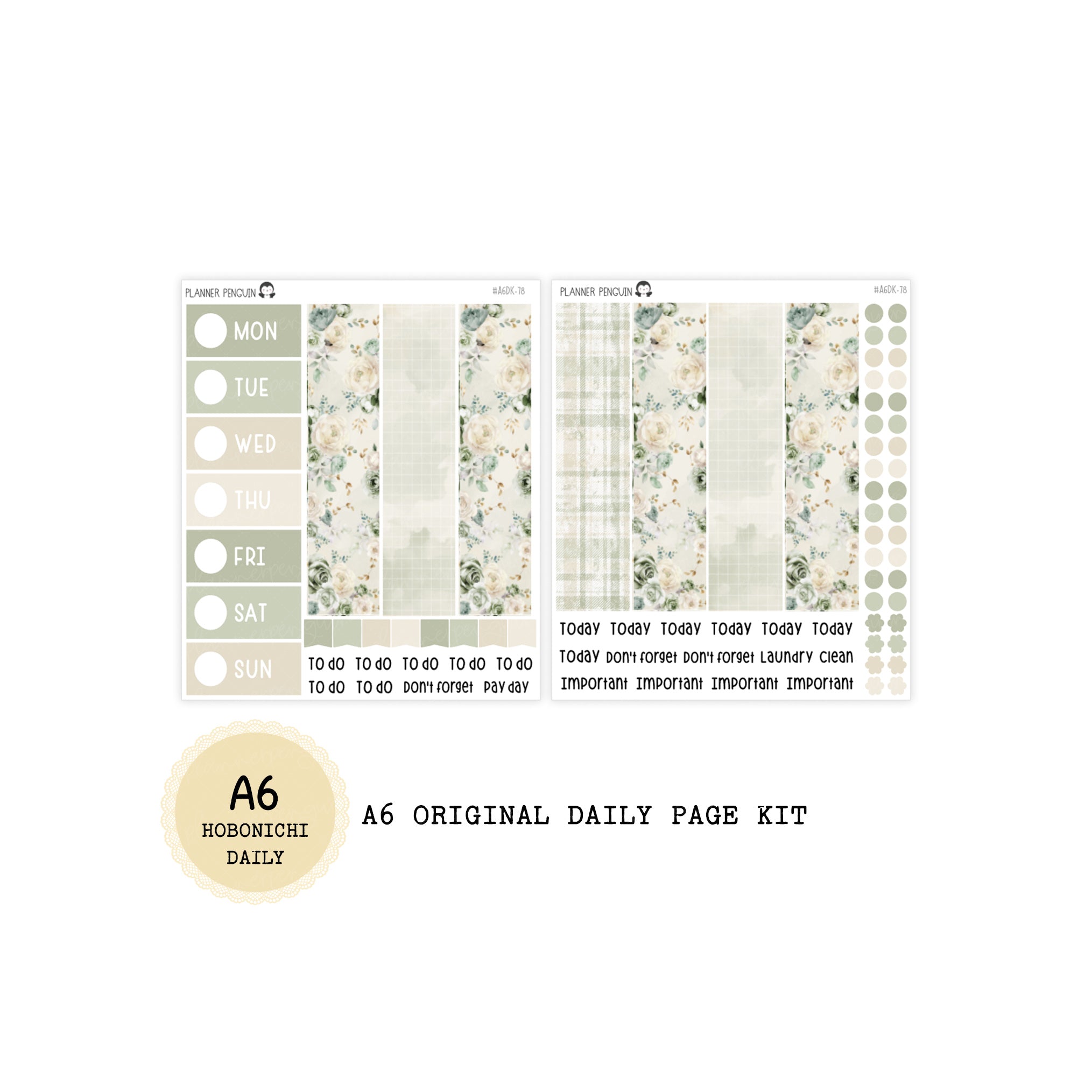 Winter Cottage - Daily Kit - Hobonichi Cousin A5 , A6 original Techo