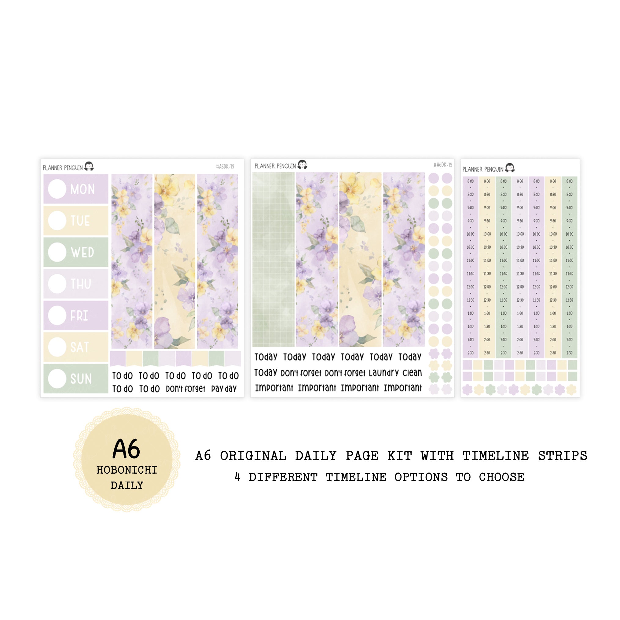 Honey Lavender - Daily Kit - Hobonichi Cousin A5 , A6 original Techo