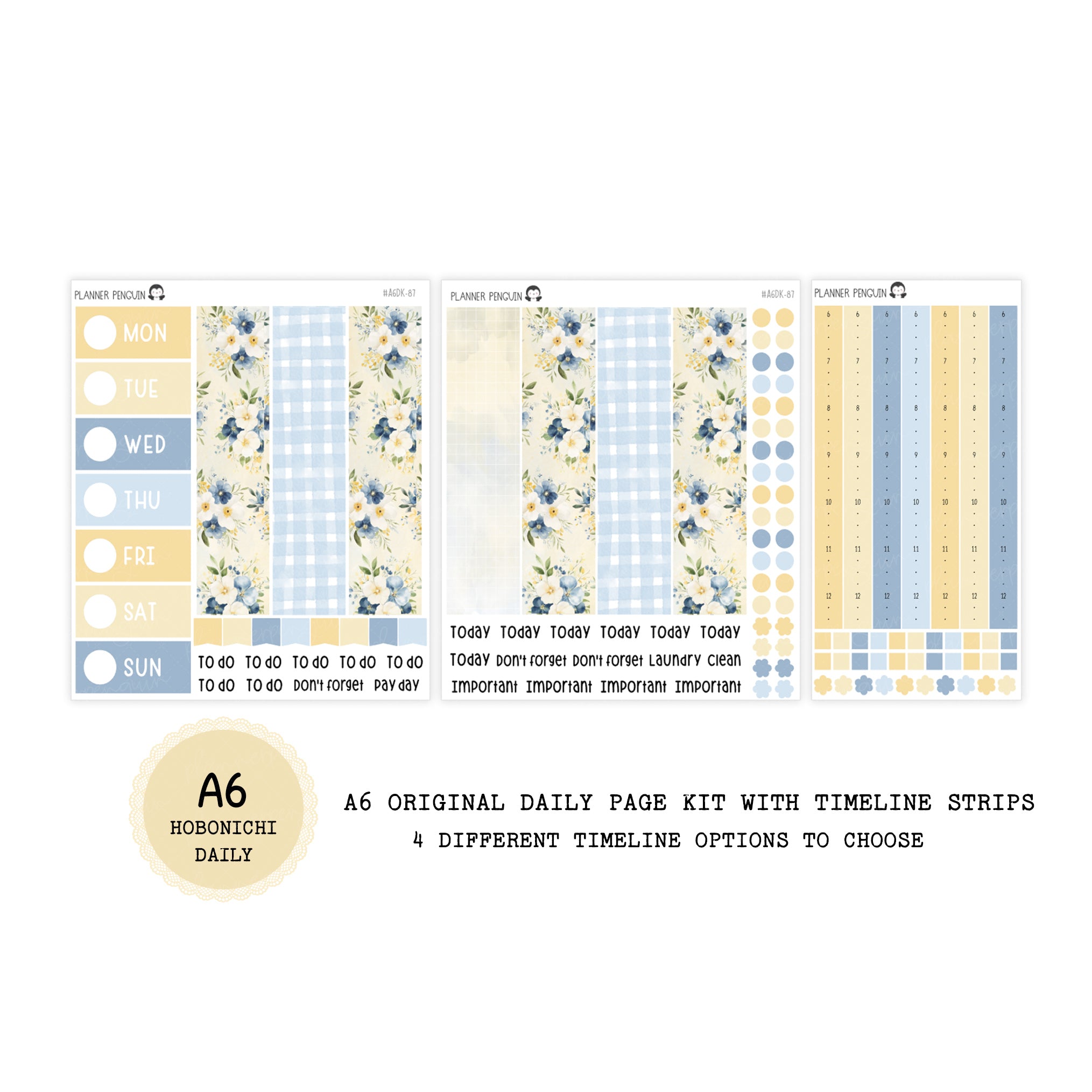 Sunbloom - Daily Kit - Hobonichi Cousin A5 , A6 original Techo