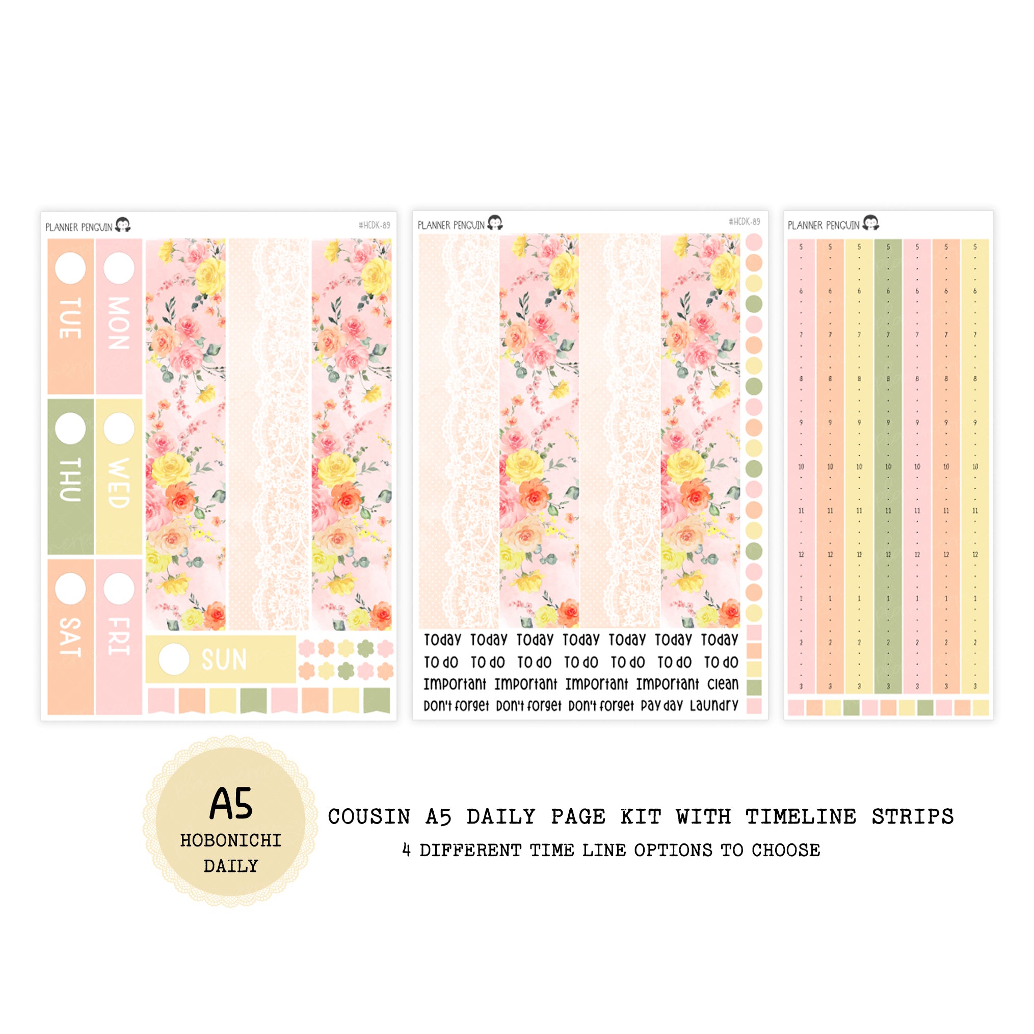 Sunkissed - Daily Kit - Hobonichi Cousin A5 , A6 original Techo