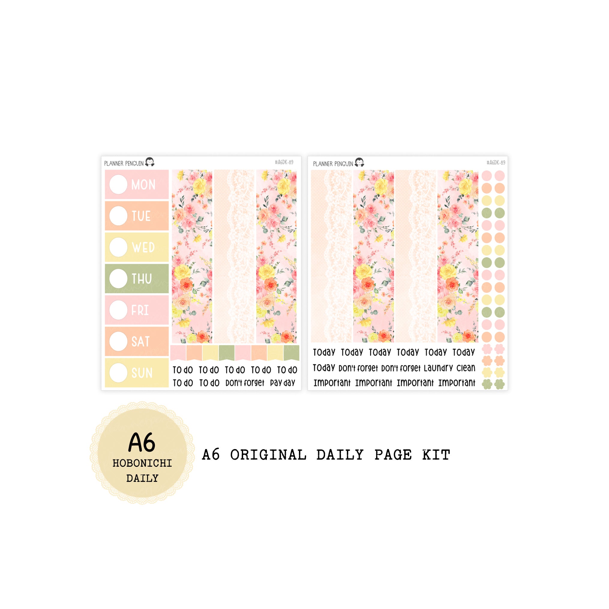 Sunkissed - Daily Kit - Hobonichi Cousin A5 , A6 original Techo