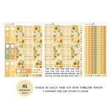 Sunflower - Daily Kit - Hobonichi Cousin A5 , A6 orginial Techo // #DK-90