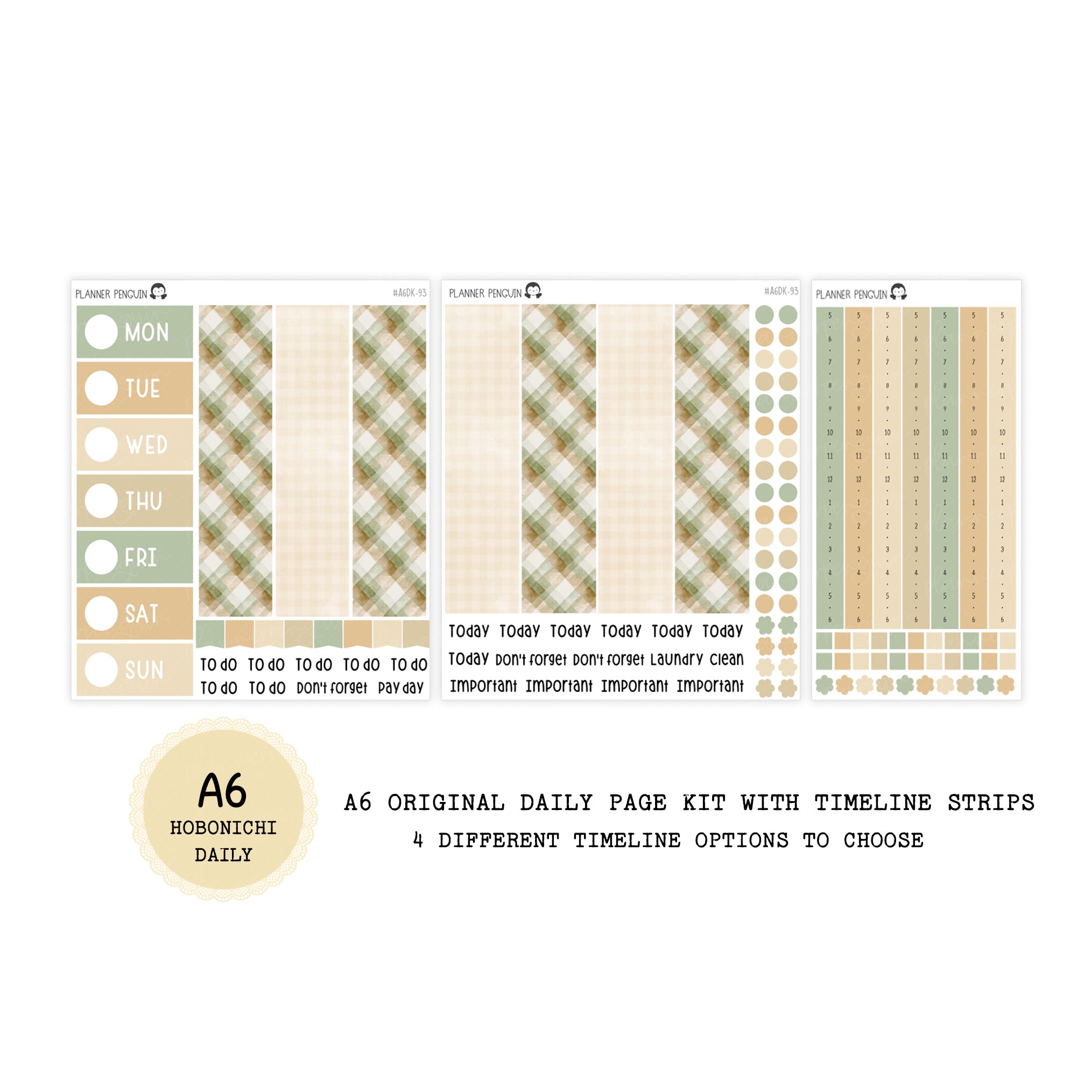 Gentle Autumn - Daily Kit - Hobonichi Cousin A5 , A6 original Techo