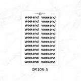 Weekend Small - Chunky Script Stickers