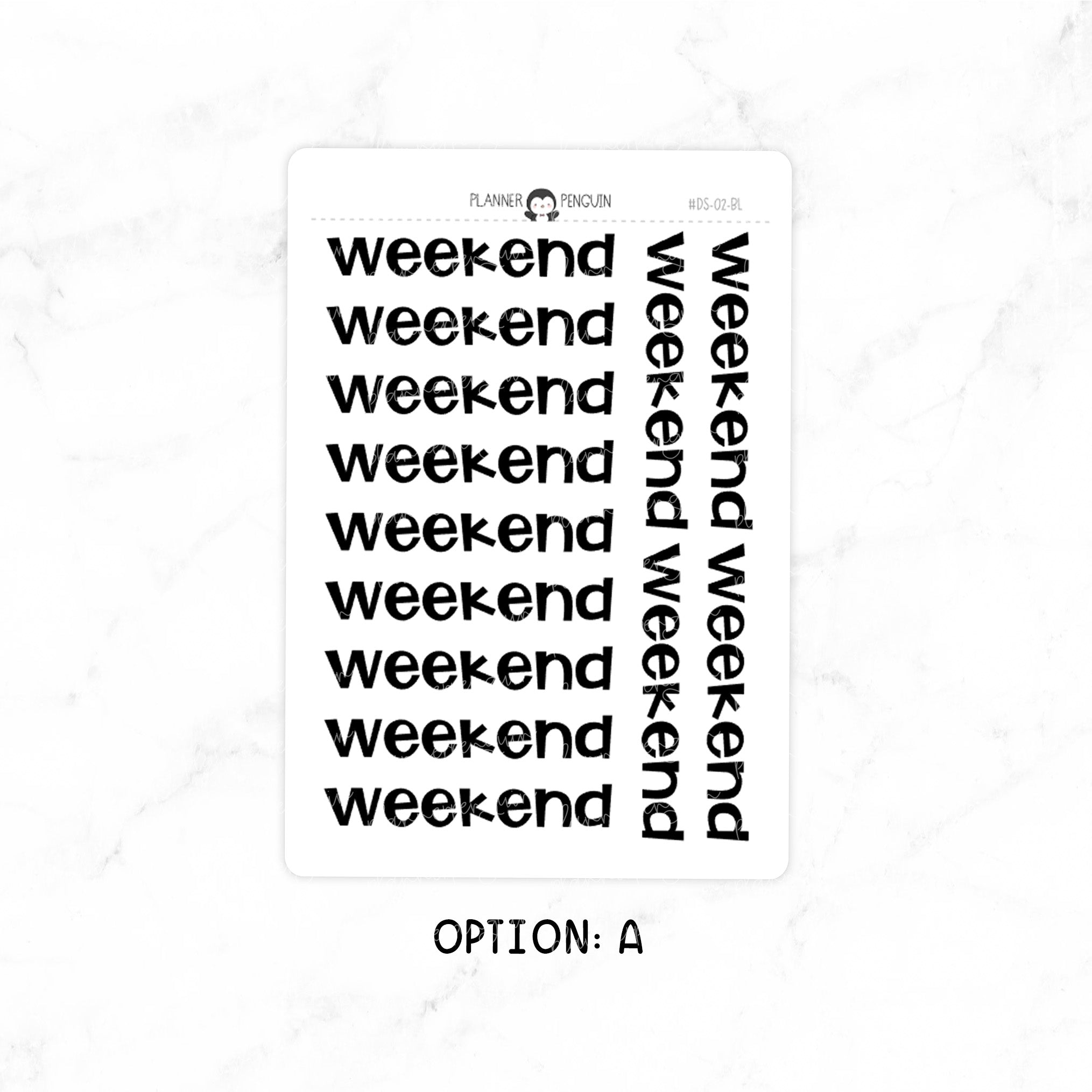 Weekend - Chunky Script Stickers