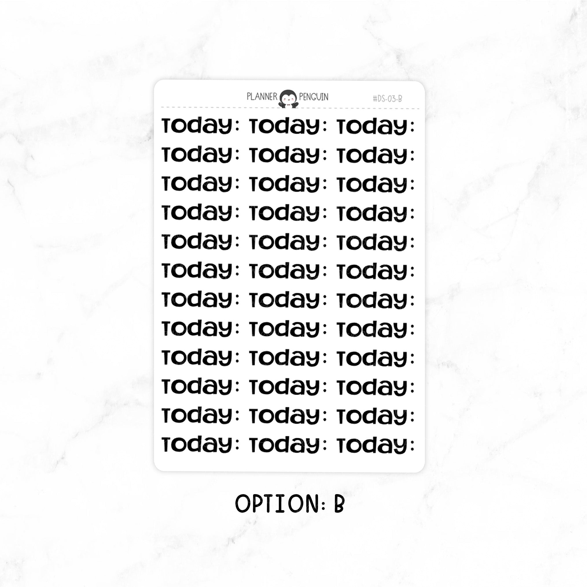 Today - Chunky Script Stickers