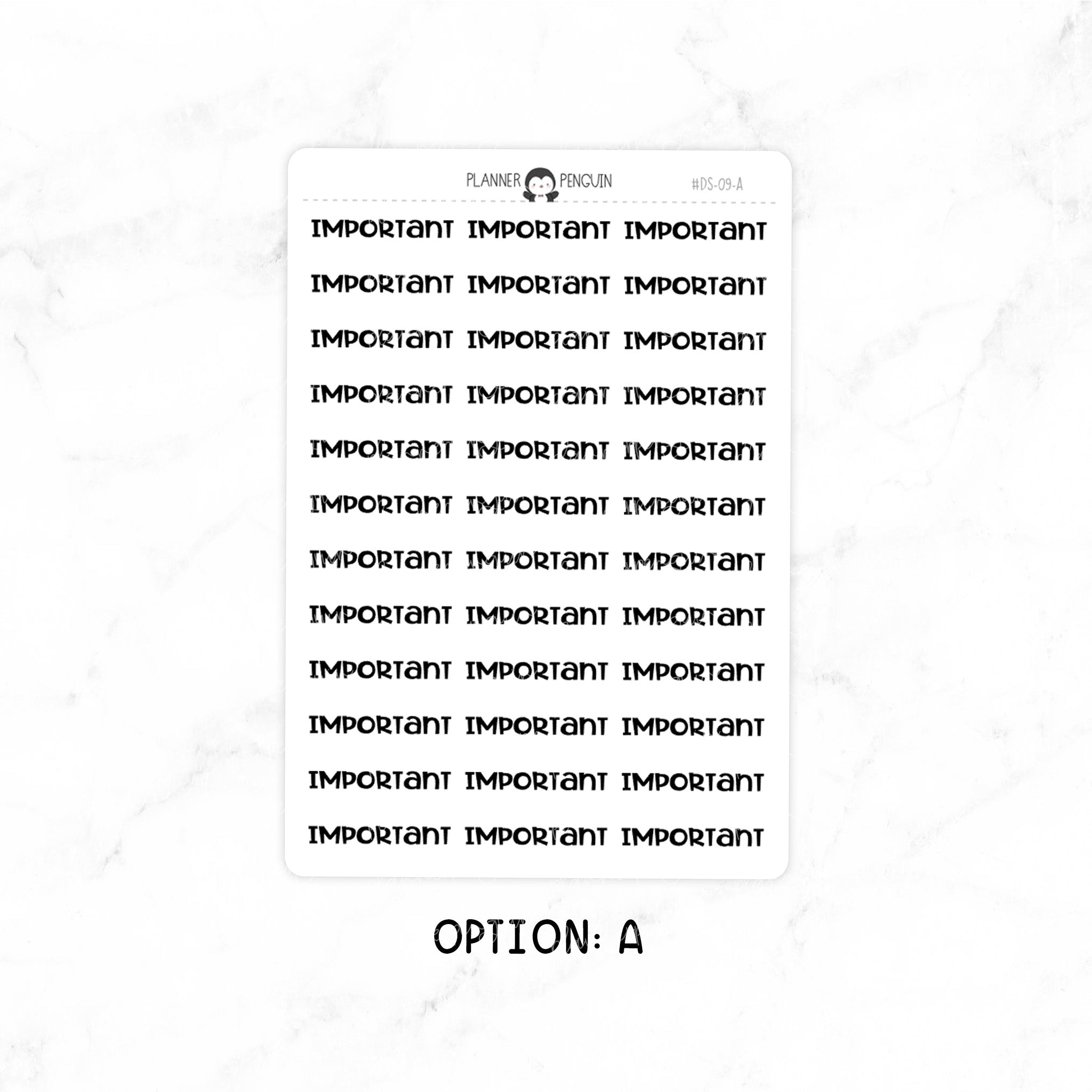 Important - Chunky Script Stickers
