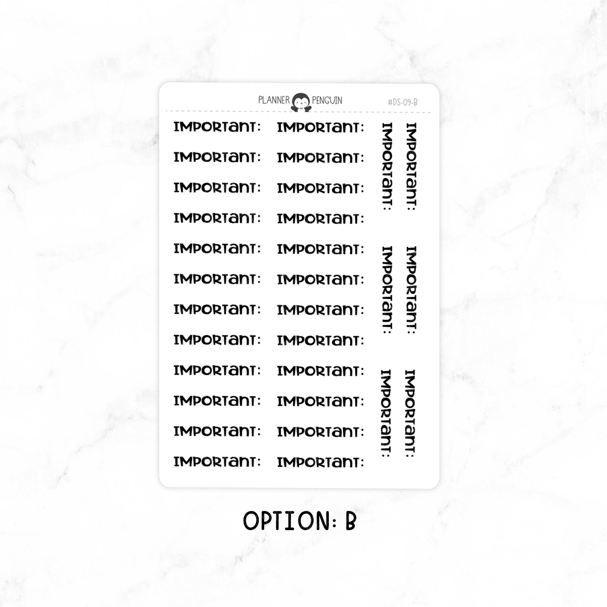 Important - Chunky Script Stickers