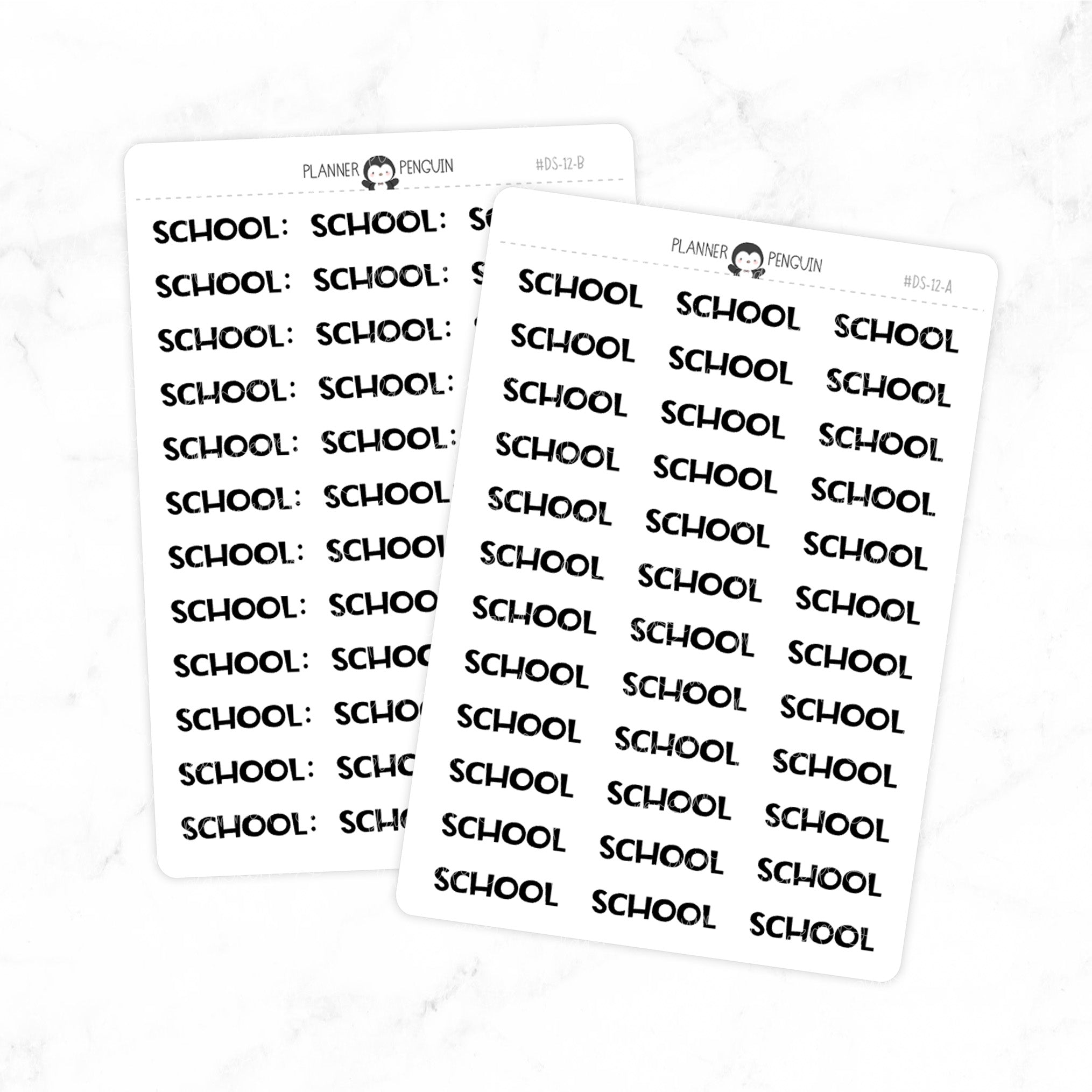 School - Chunky Script Stickers