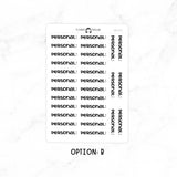 Personal - Chunky Script Stickers