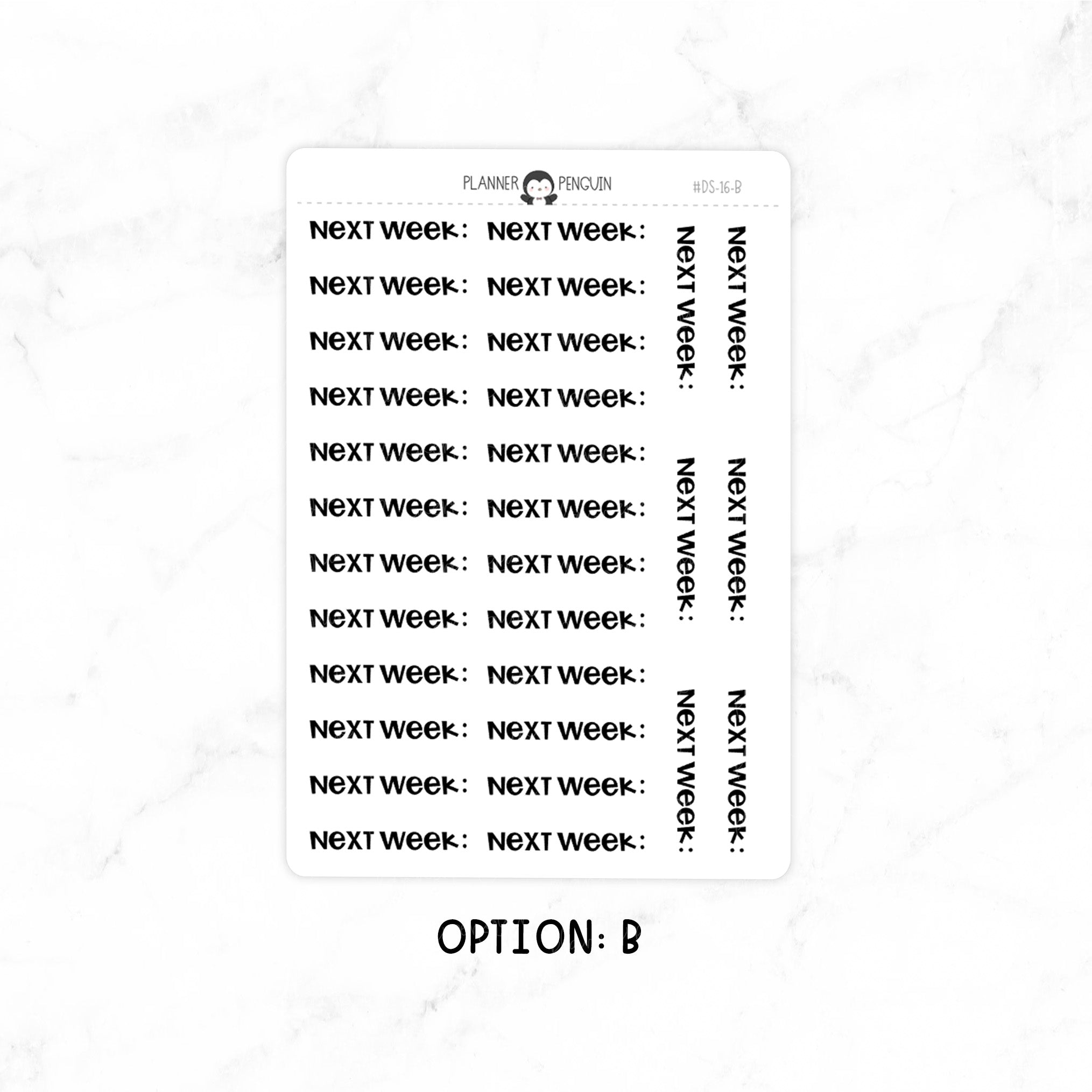 Next Week - Chunky Script Stickers