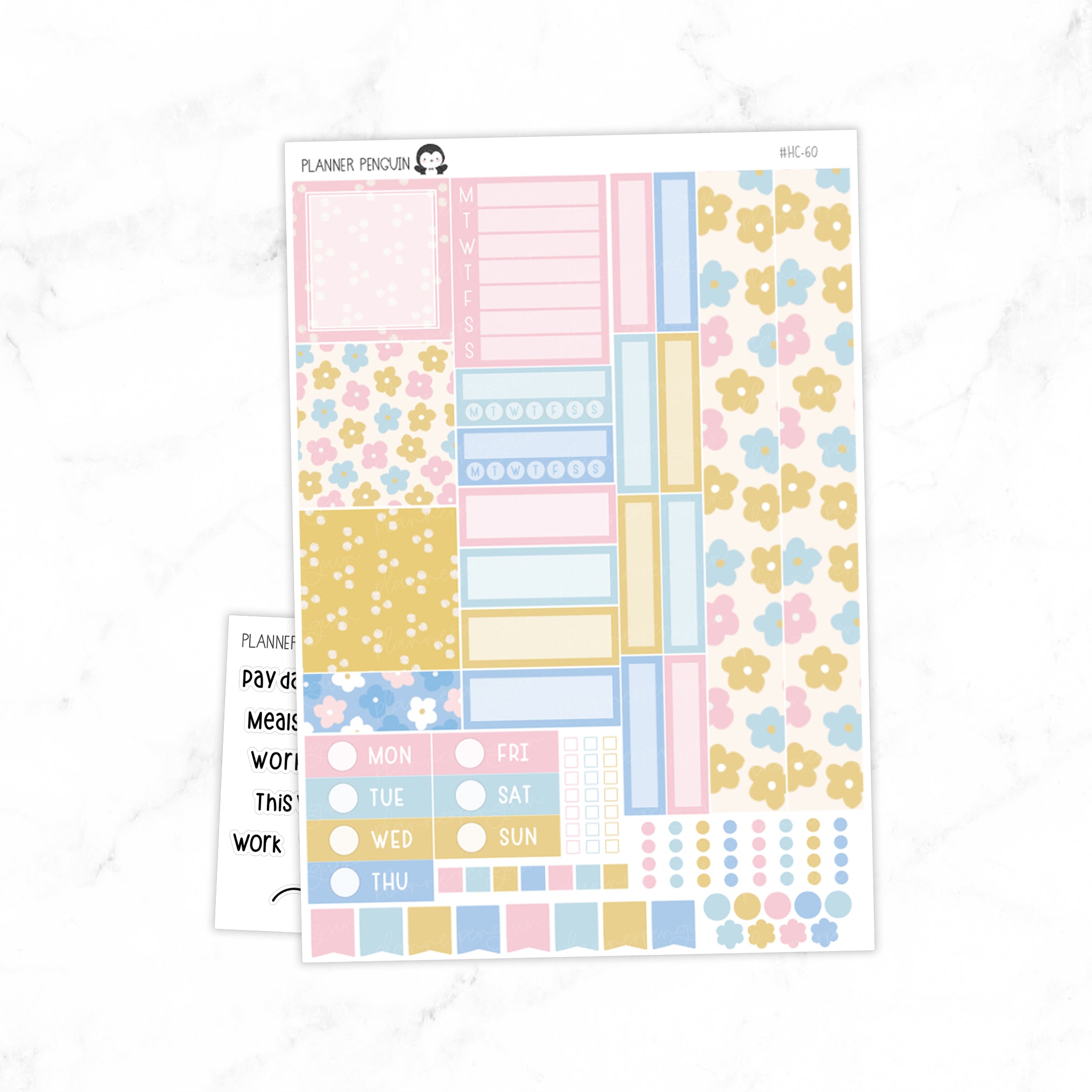 Retro Daisy Hobonichi Cousin A5 Weekly Sticker Kit // #HC-60
