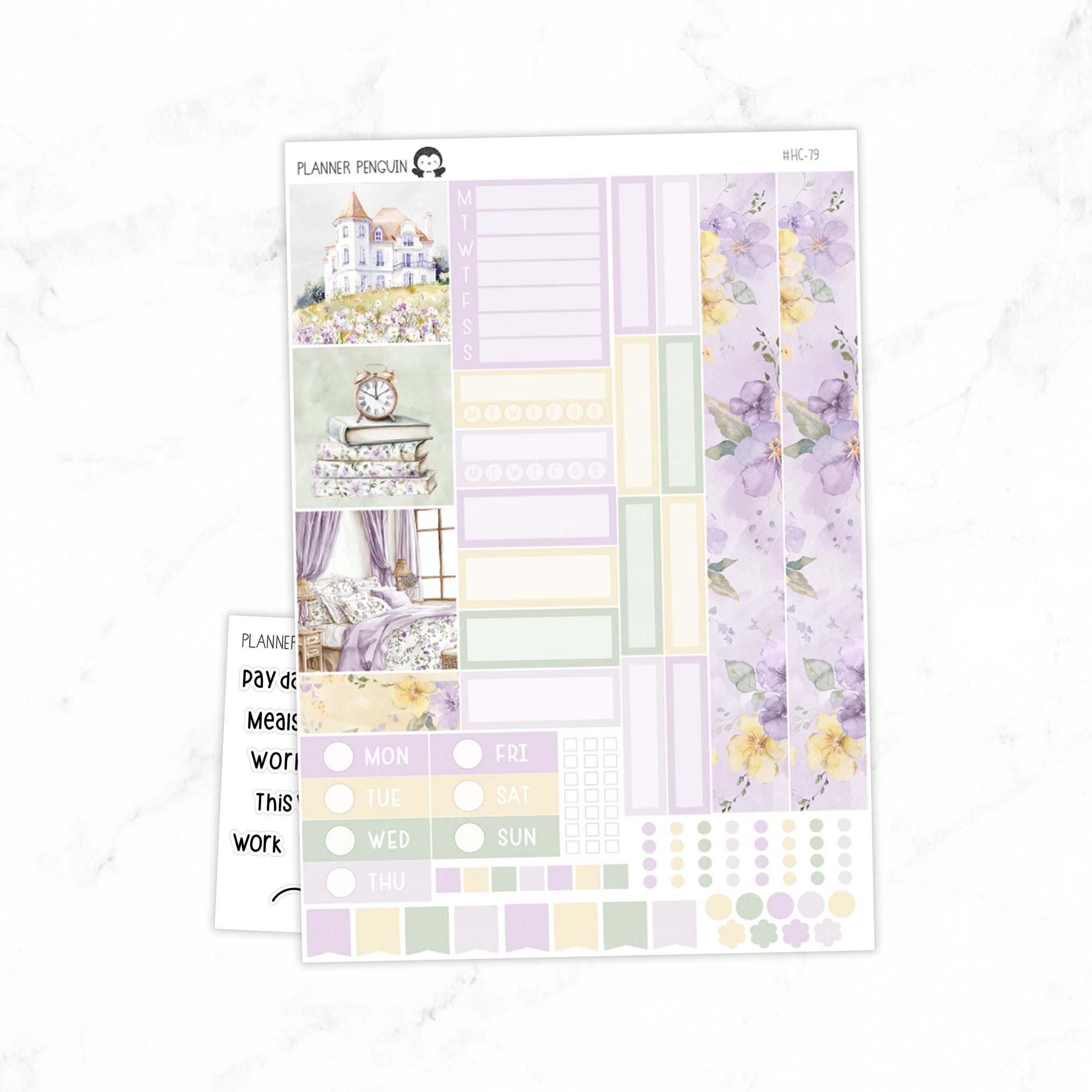 Honey Lavender Hobonichi Cousin A5 Weekly Sticker Kit // #HC-79
