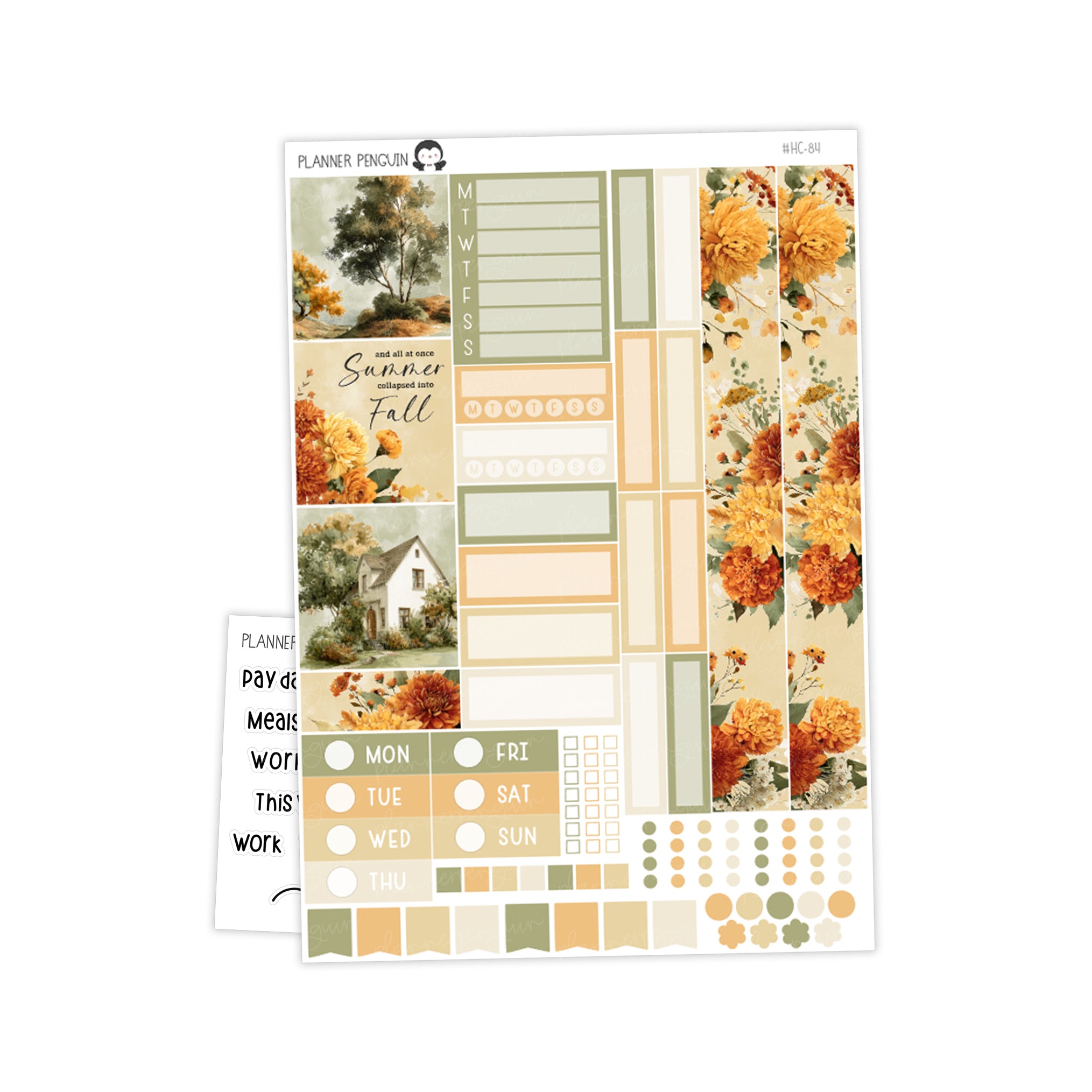 Autumn Whisper Hobonichi Cousin A5 Weekly Sticker Kit // #HC-84