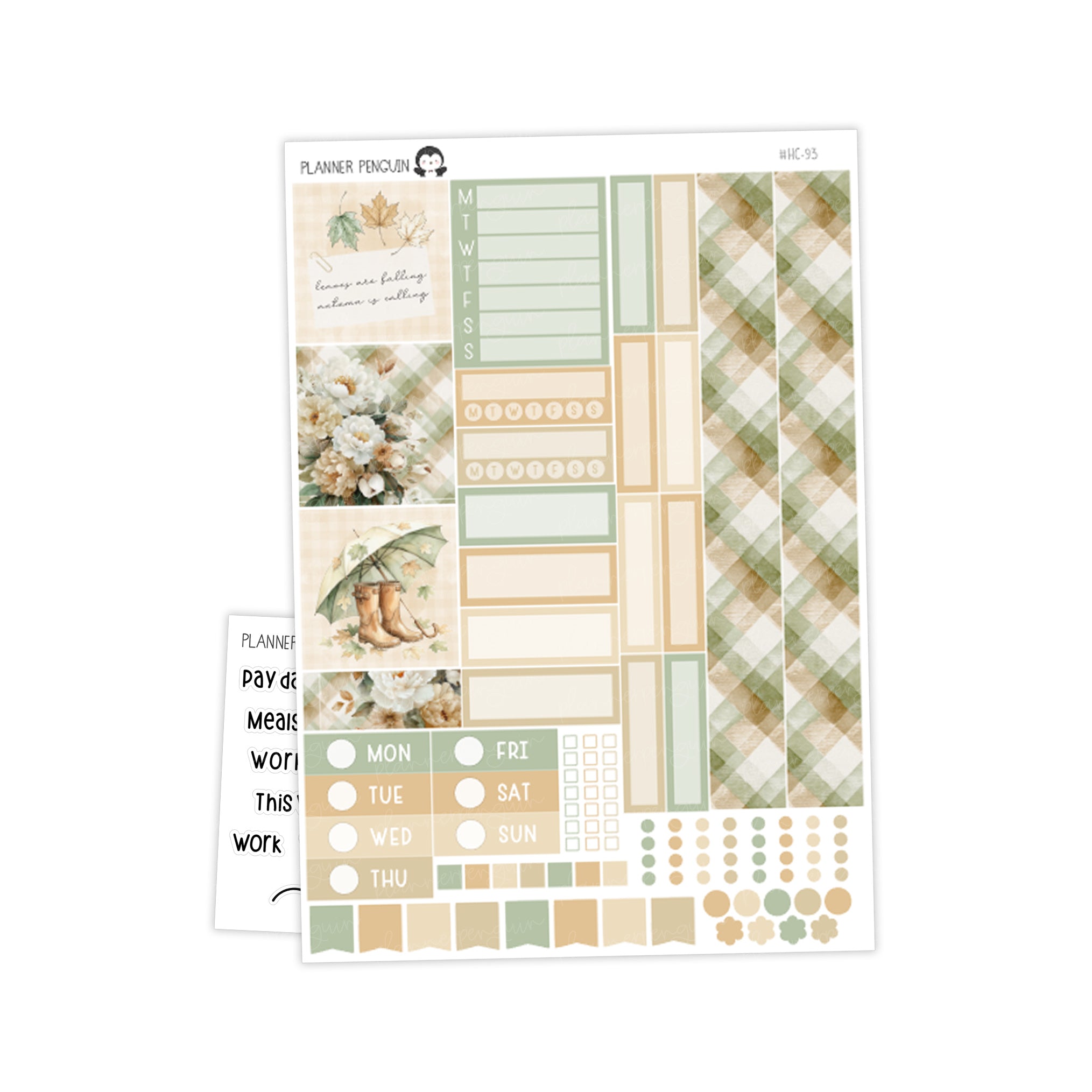 Gentle Autumn Hobonichi Cousin A5 Weekly Sticker Kit