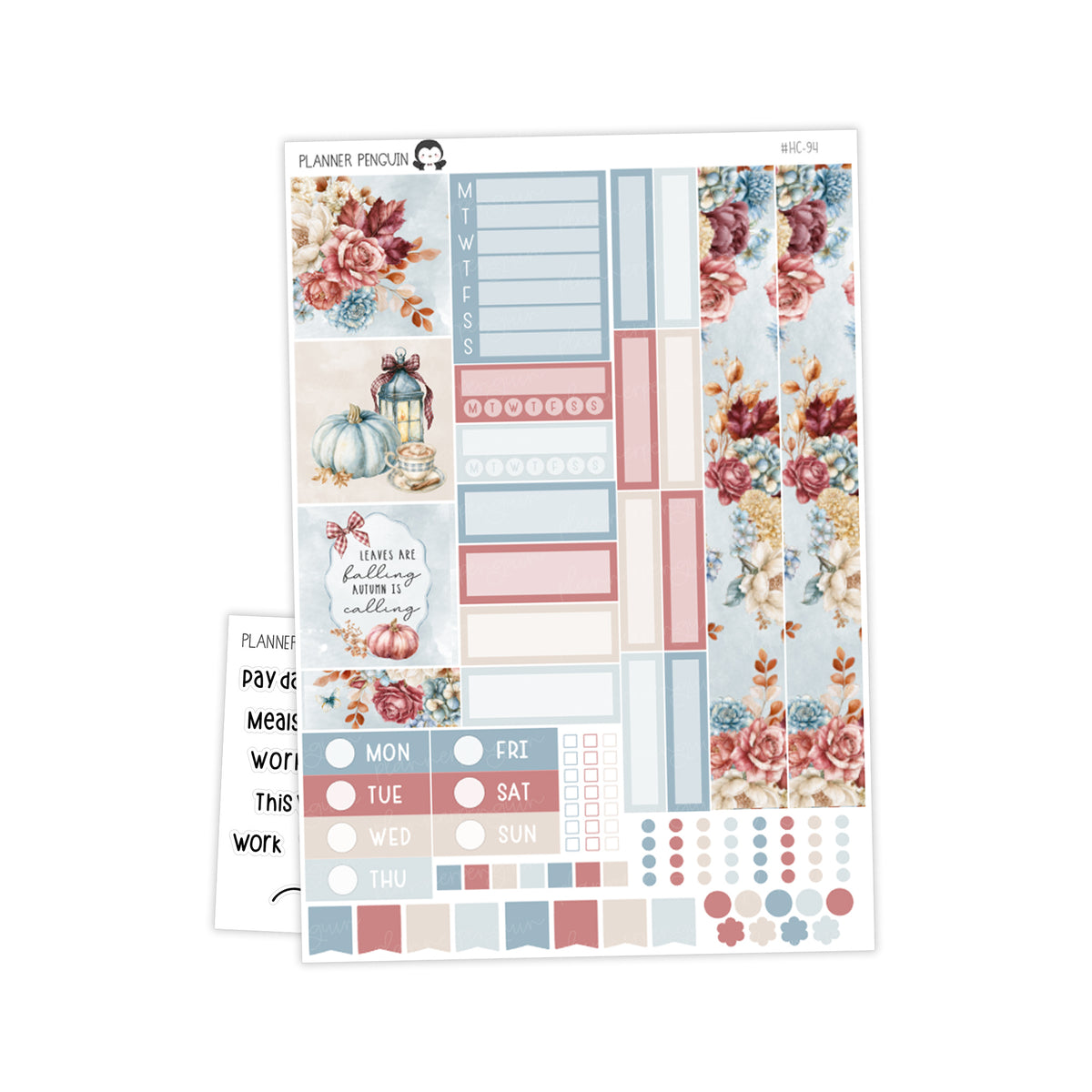 Autumn Reverie Hobonichi Cousin A5 Weekly Sticker Kit
