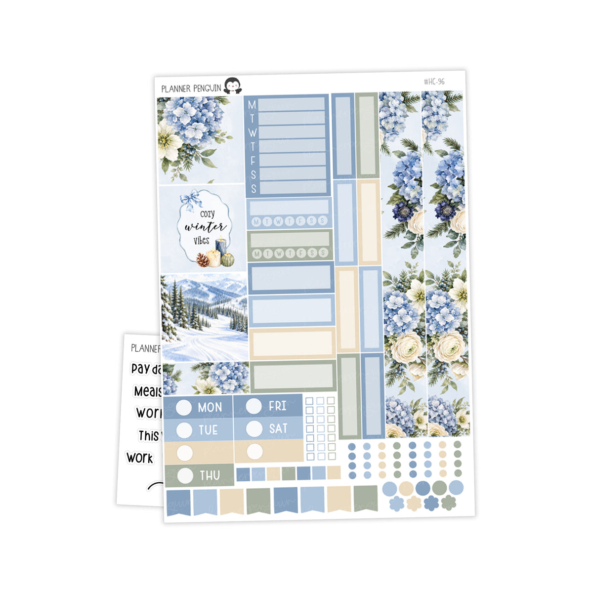 Winter Escape Hobonichi Cousin A5 Weekly Sticker Kit