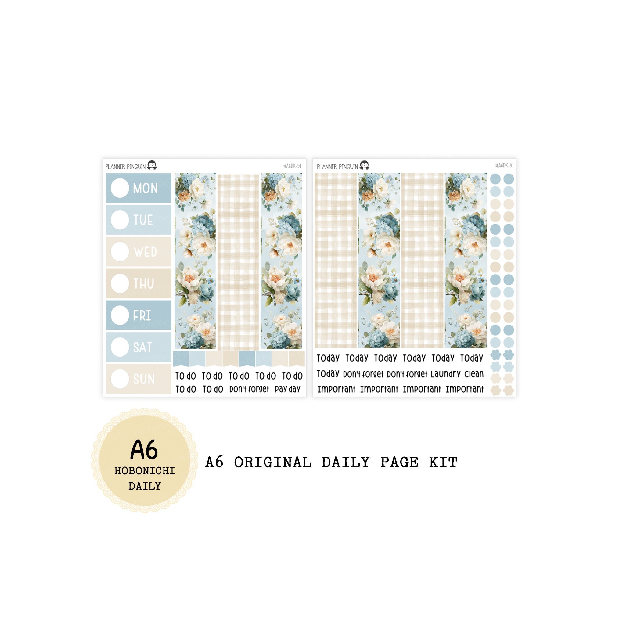Coastal Charm - Daily Kit - Hobonichi Cousin A5 , A6 original Techo
