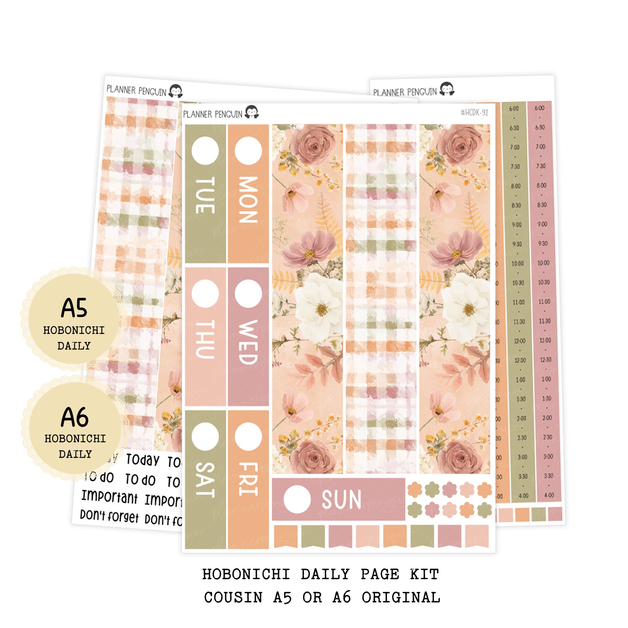 Autumn Beginnings - Daily Kit - Hobonichi Cousin A5 , A6 original Techo